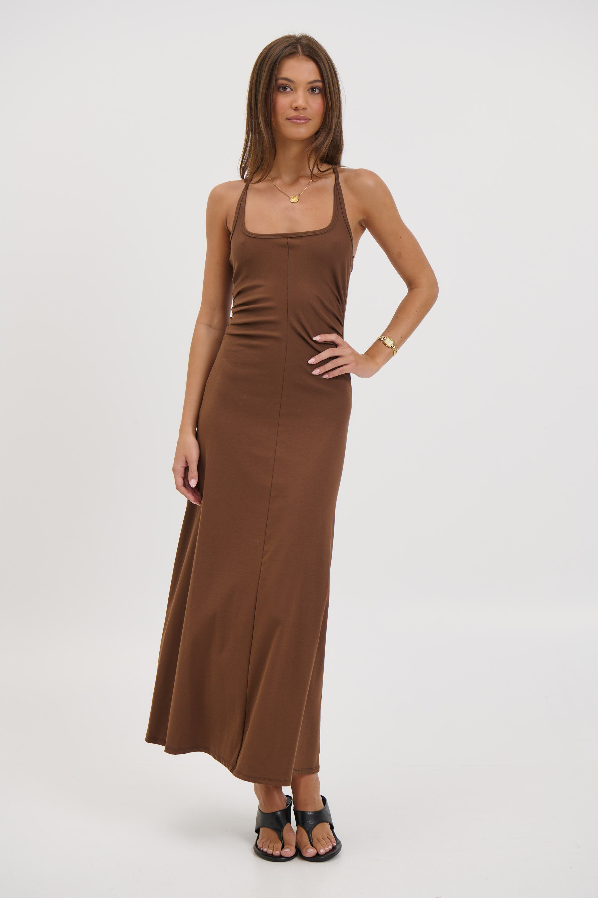 Alma Midi Dress Chocolate