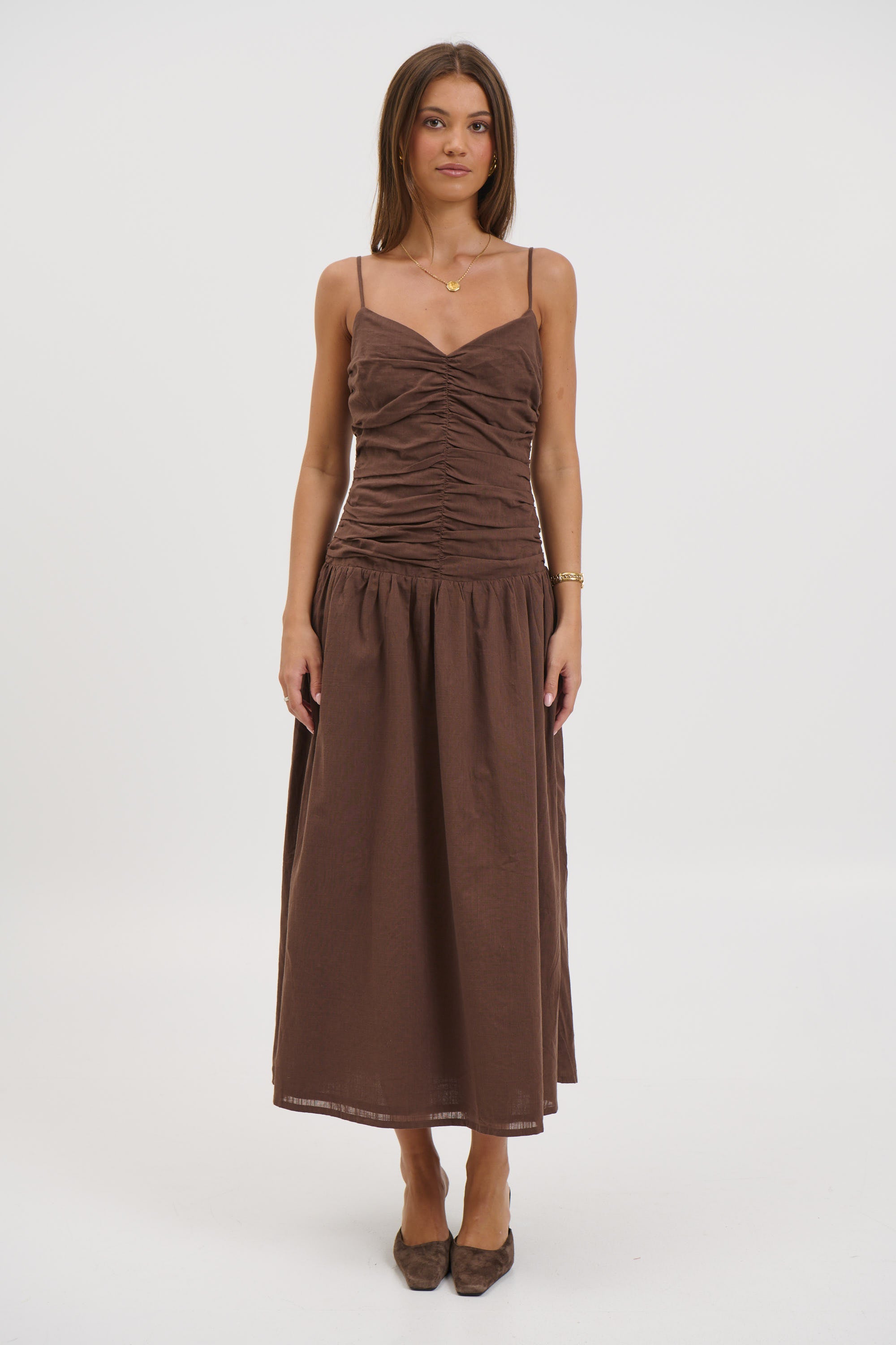 Amity Midi Dress Chocolate