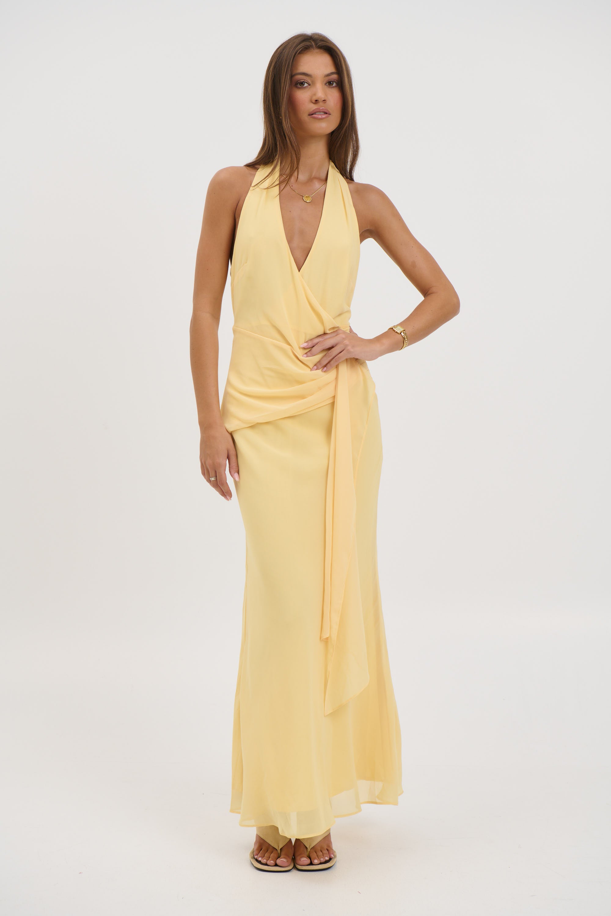 Sarena Midi Dress Lemon