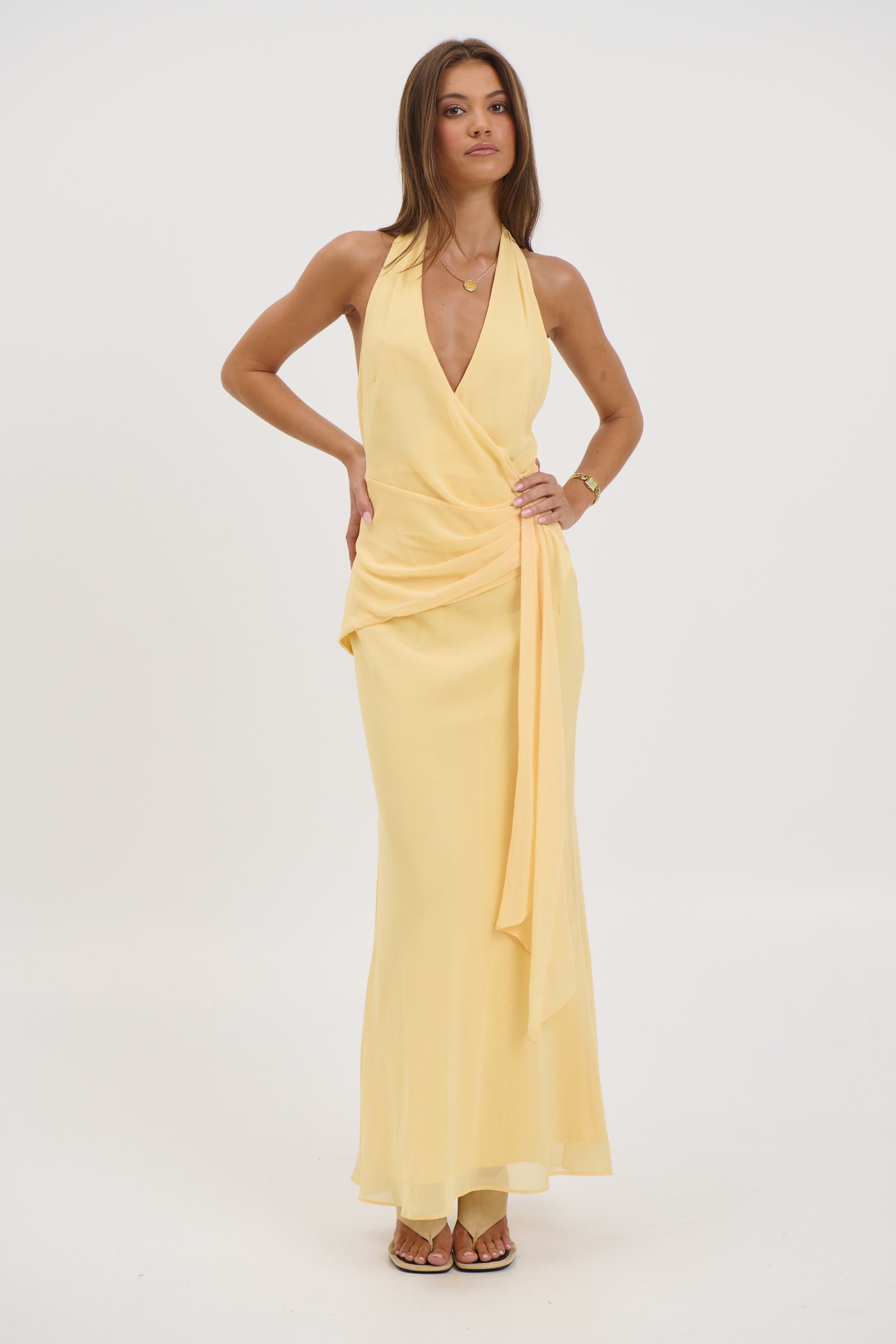 Sarena Midi Dress Lemon
