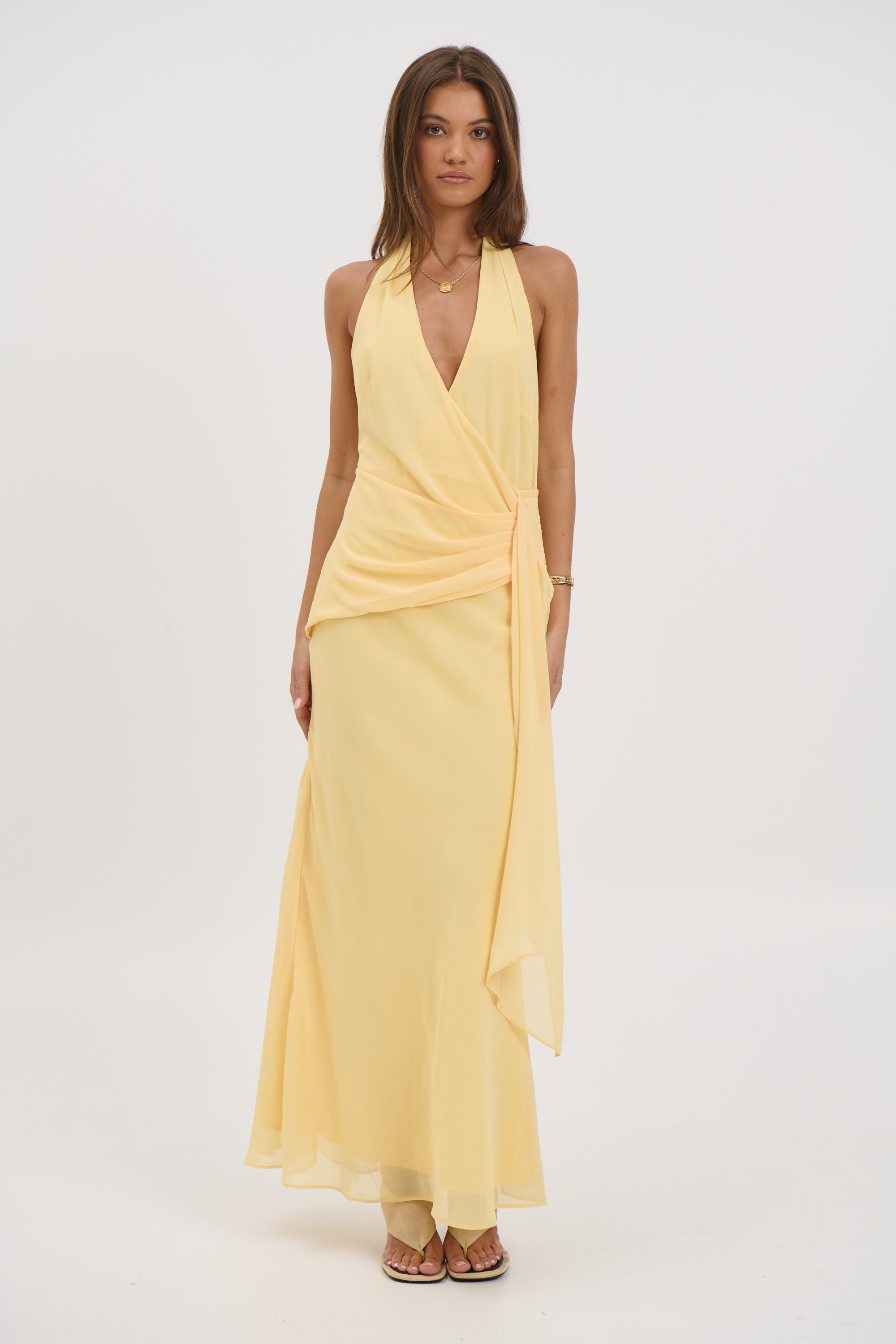 Sarena Midi Dress Lemon