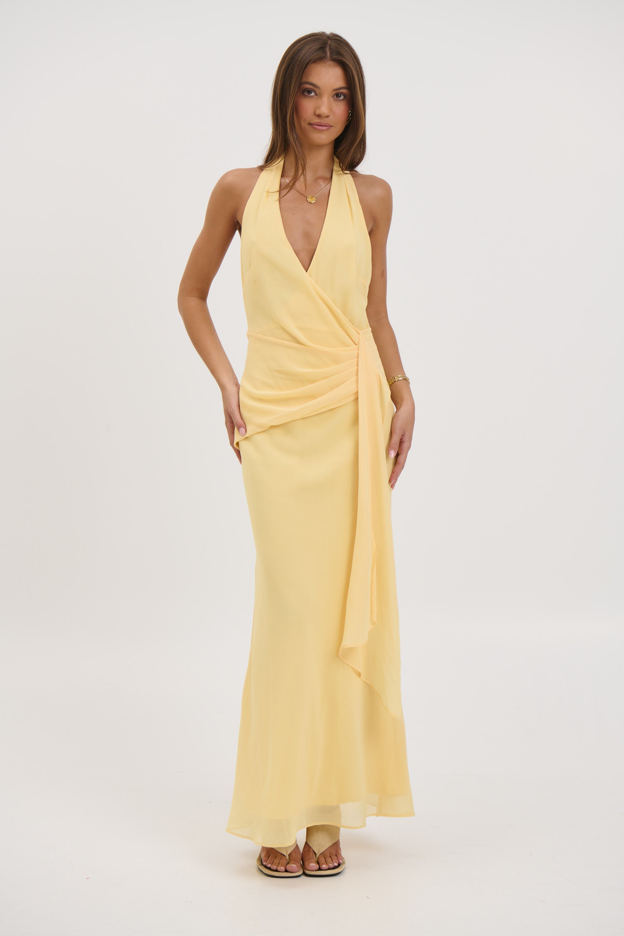 Sarena Midi Dress Lemon