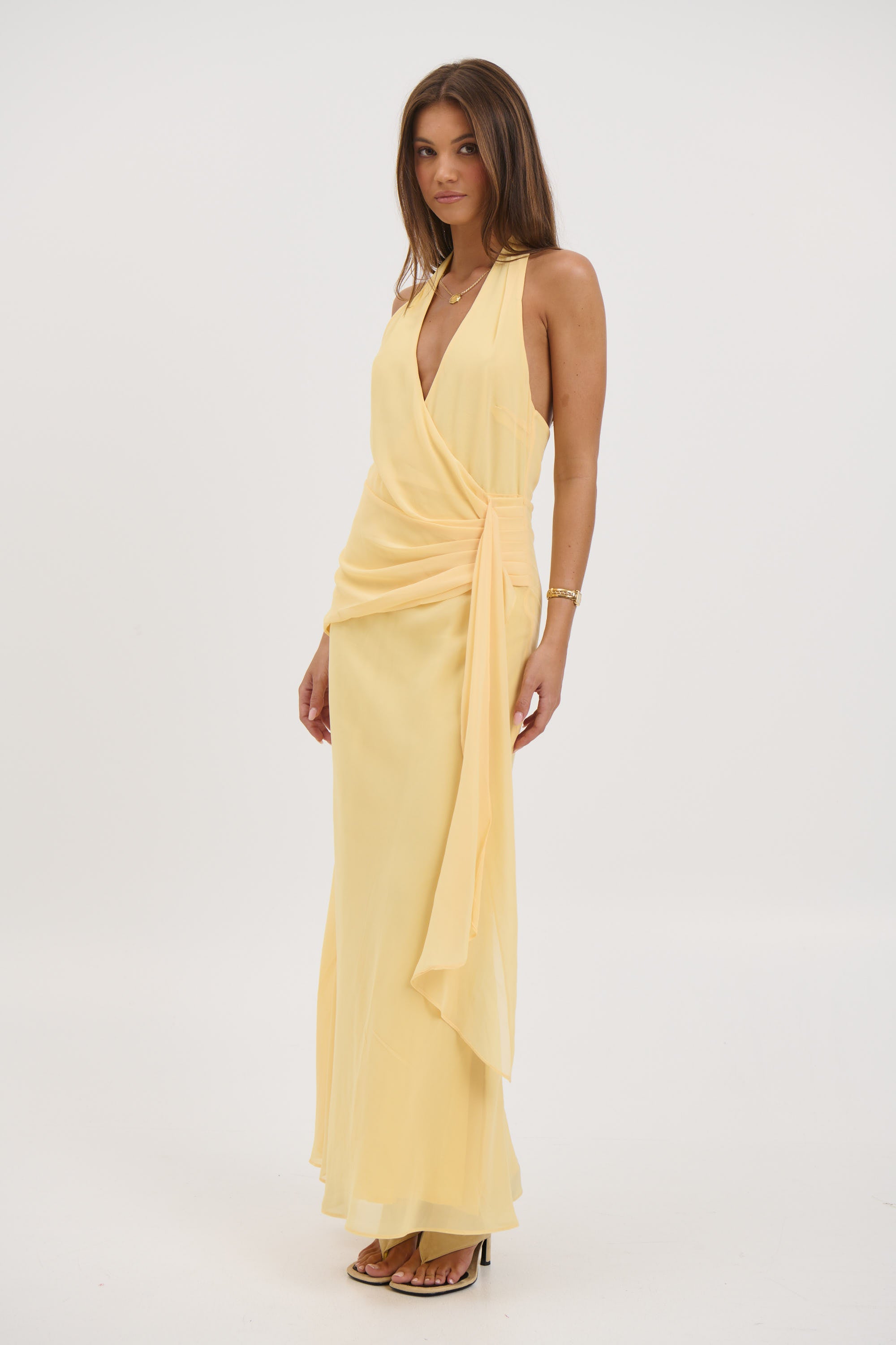 Sarena Midi Dress Lemon