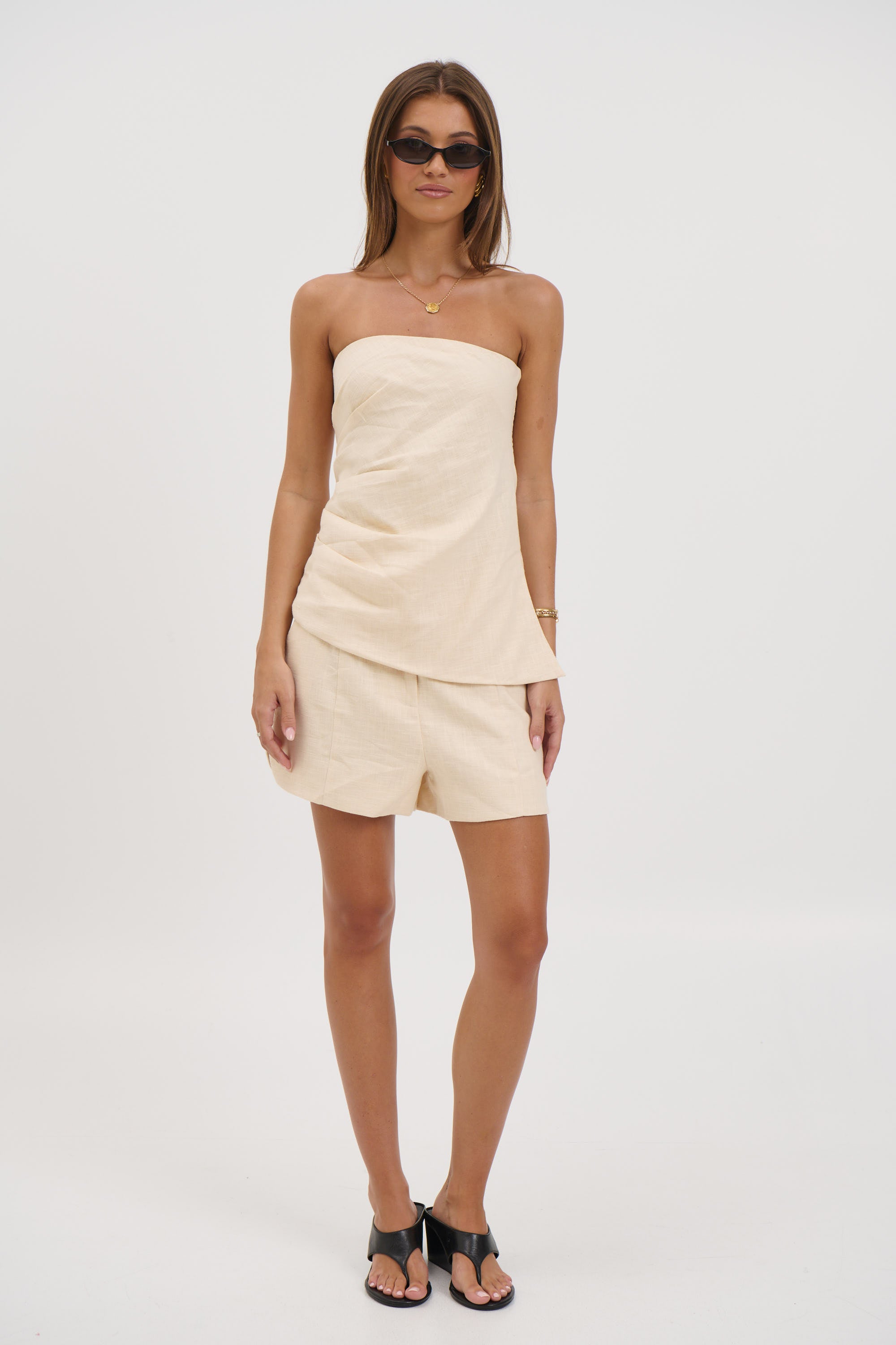 Veena Strapless Top Cream