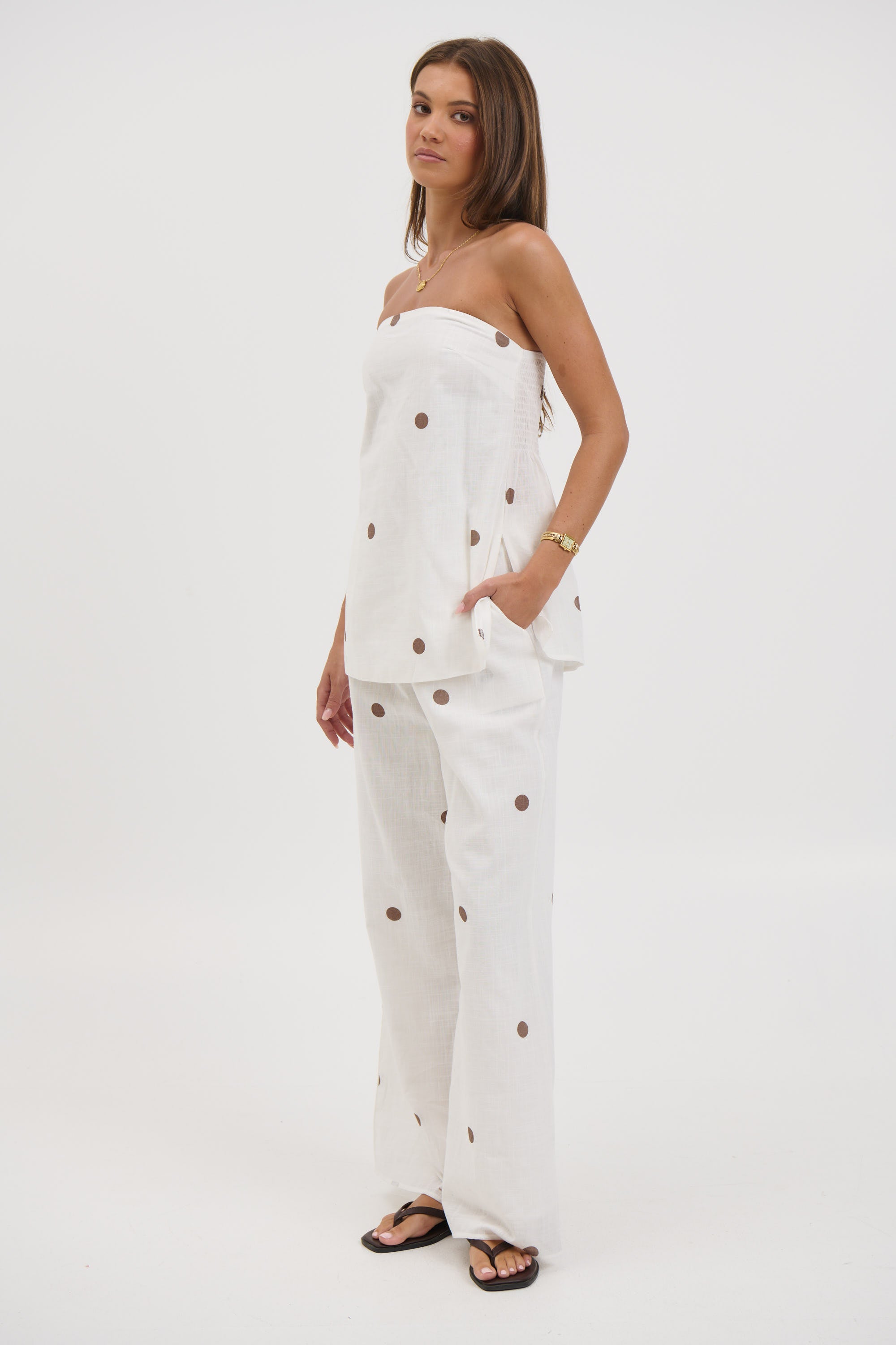 Nora Set White Polka