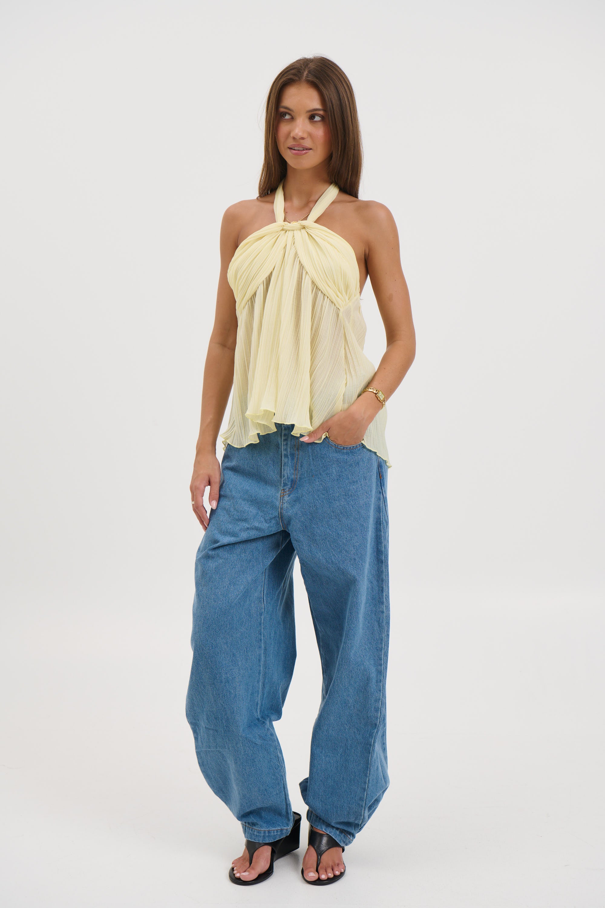 Maddison Halter Top Lemon