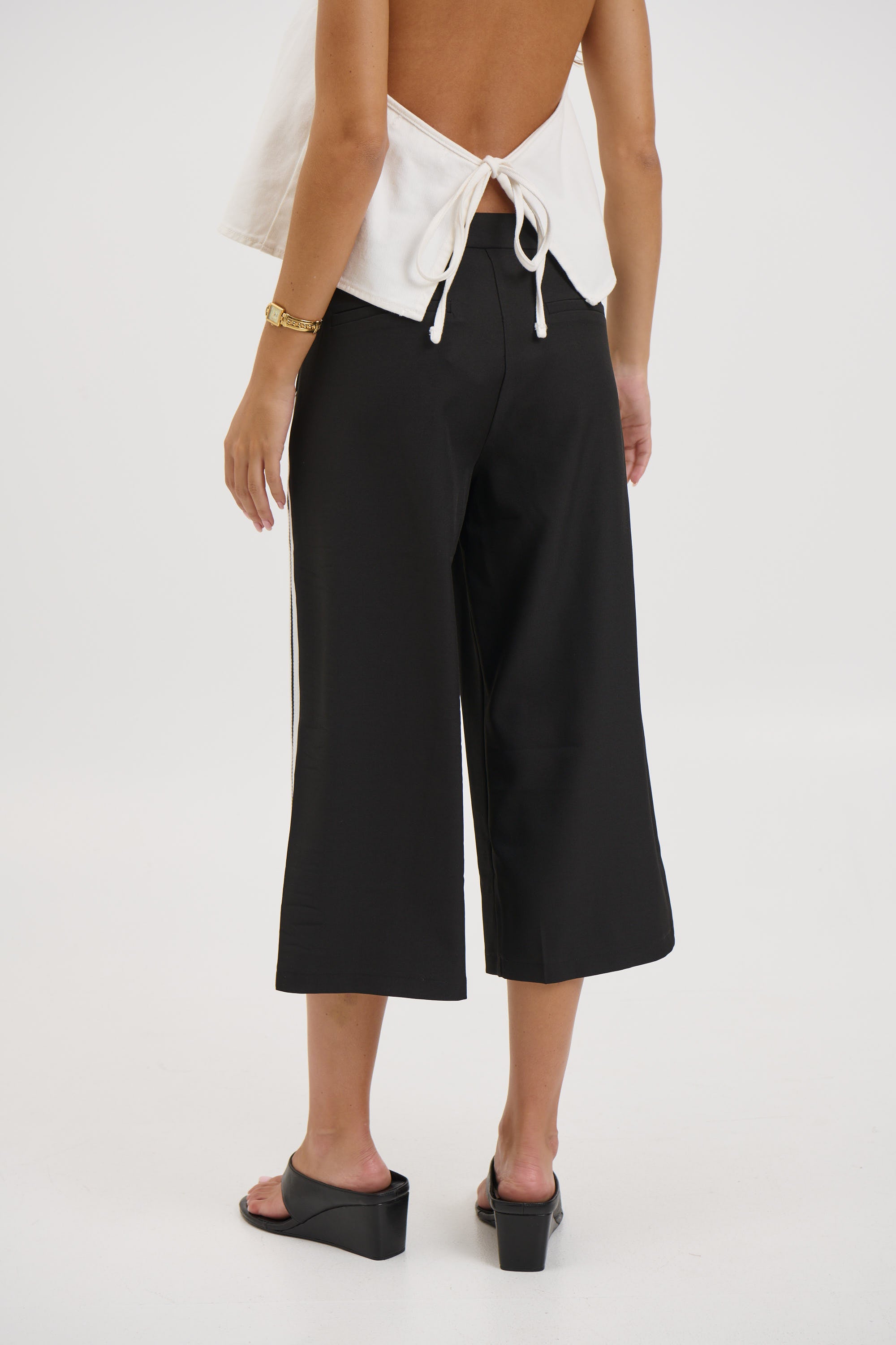 Lyra Denim Halter White