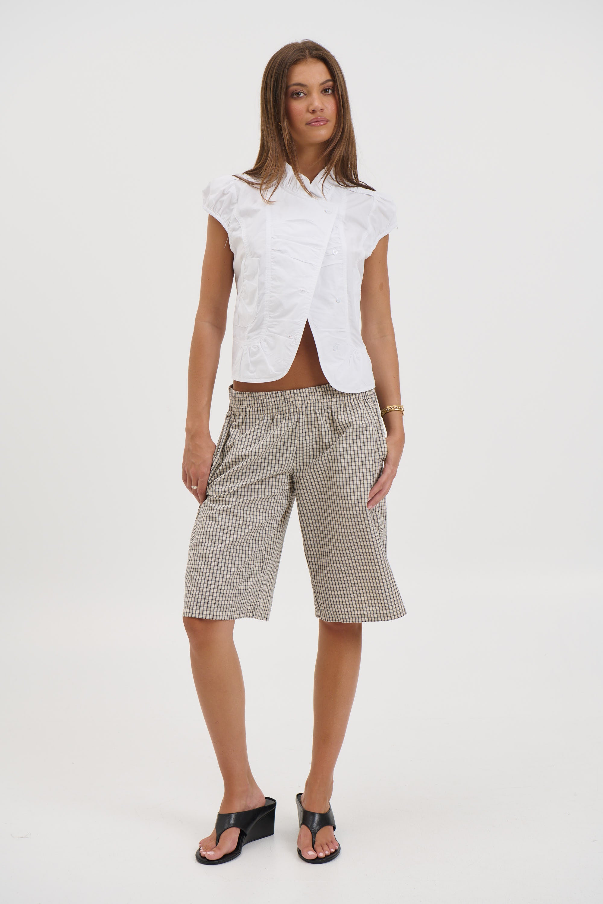 Katherine Short Sleeve Shirt White