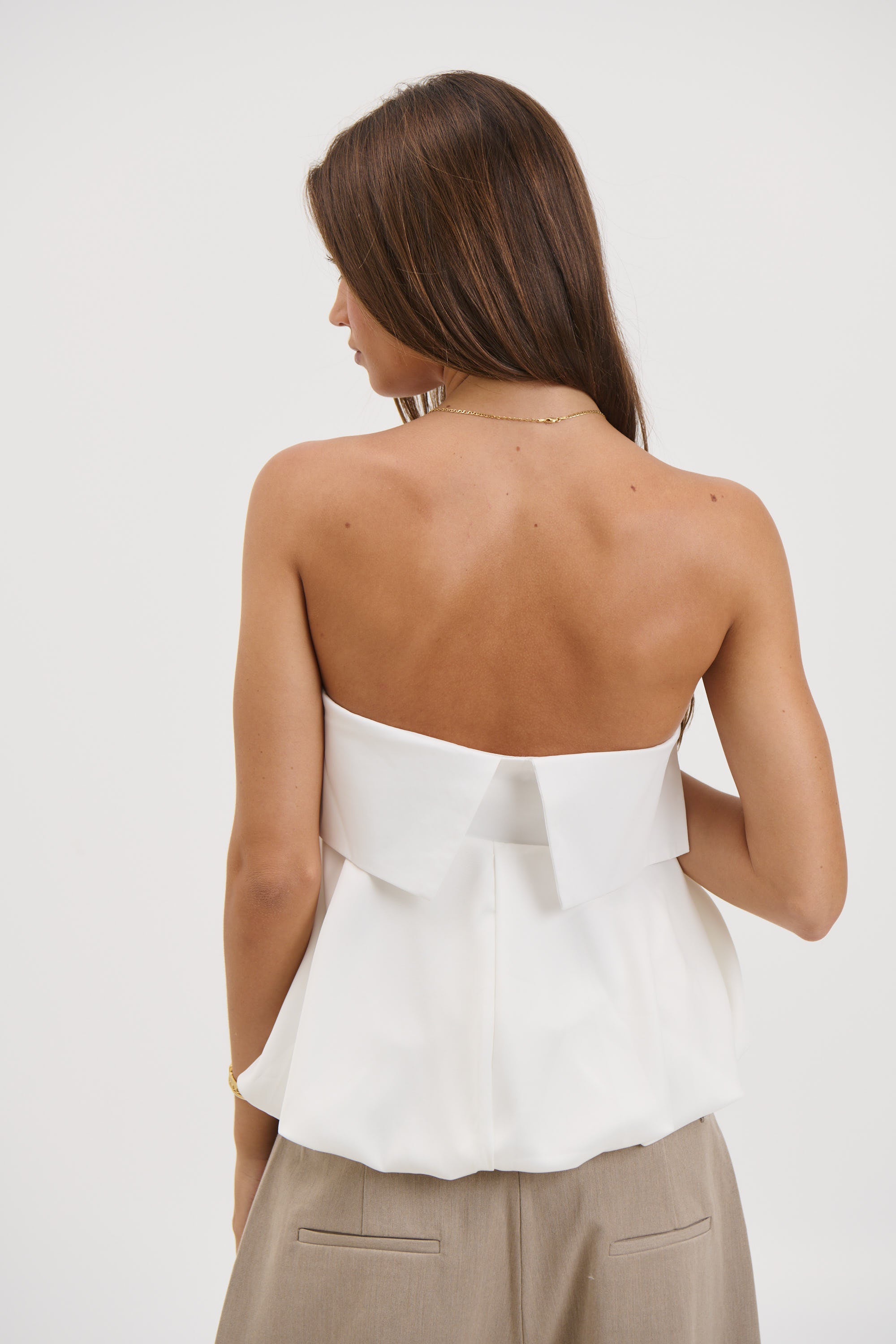 Makenzie Strapless Top White