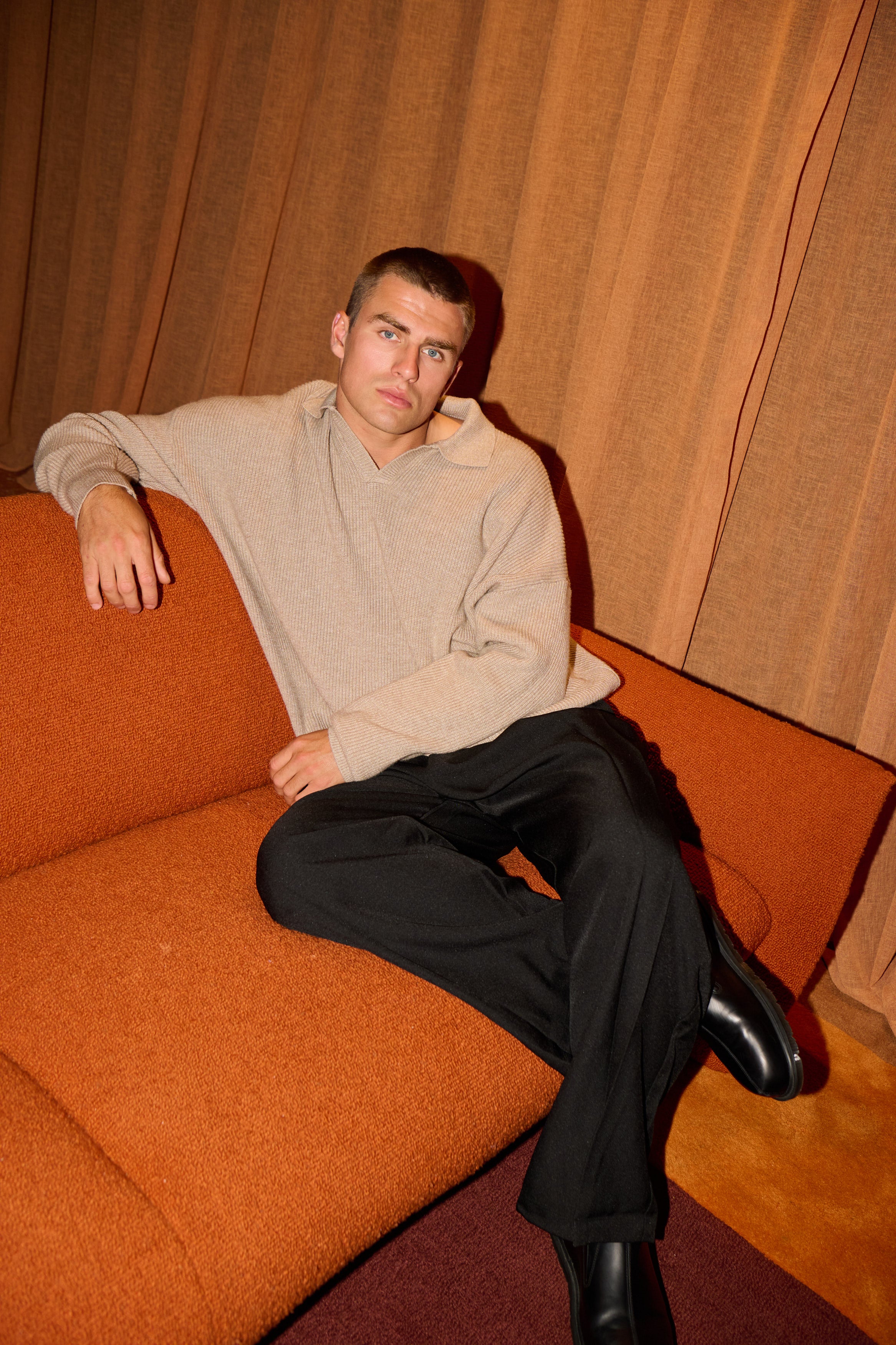 Jay Knitted Polo Oat