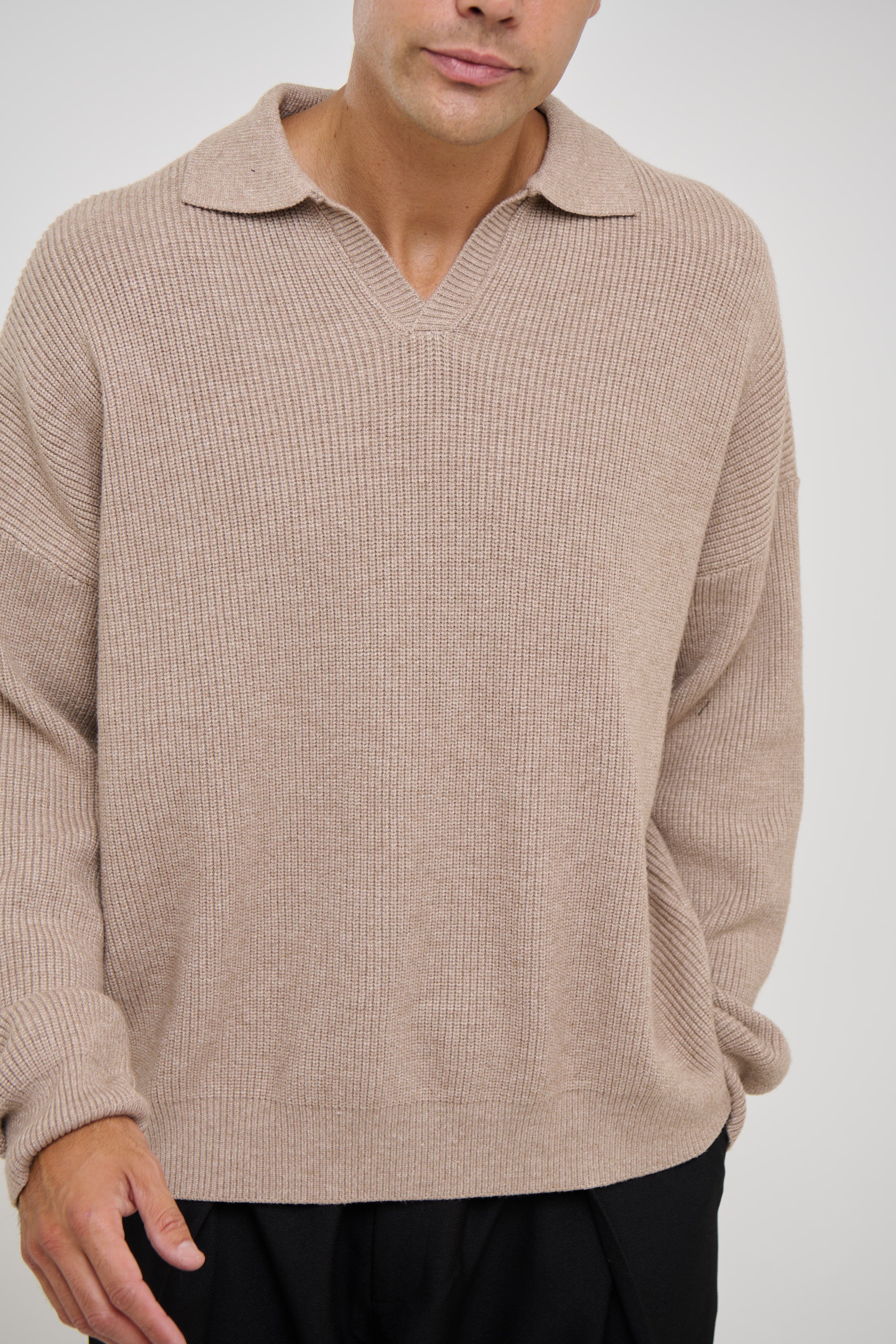 Jay Knitted Polo Oat