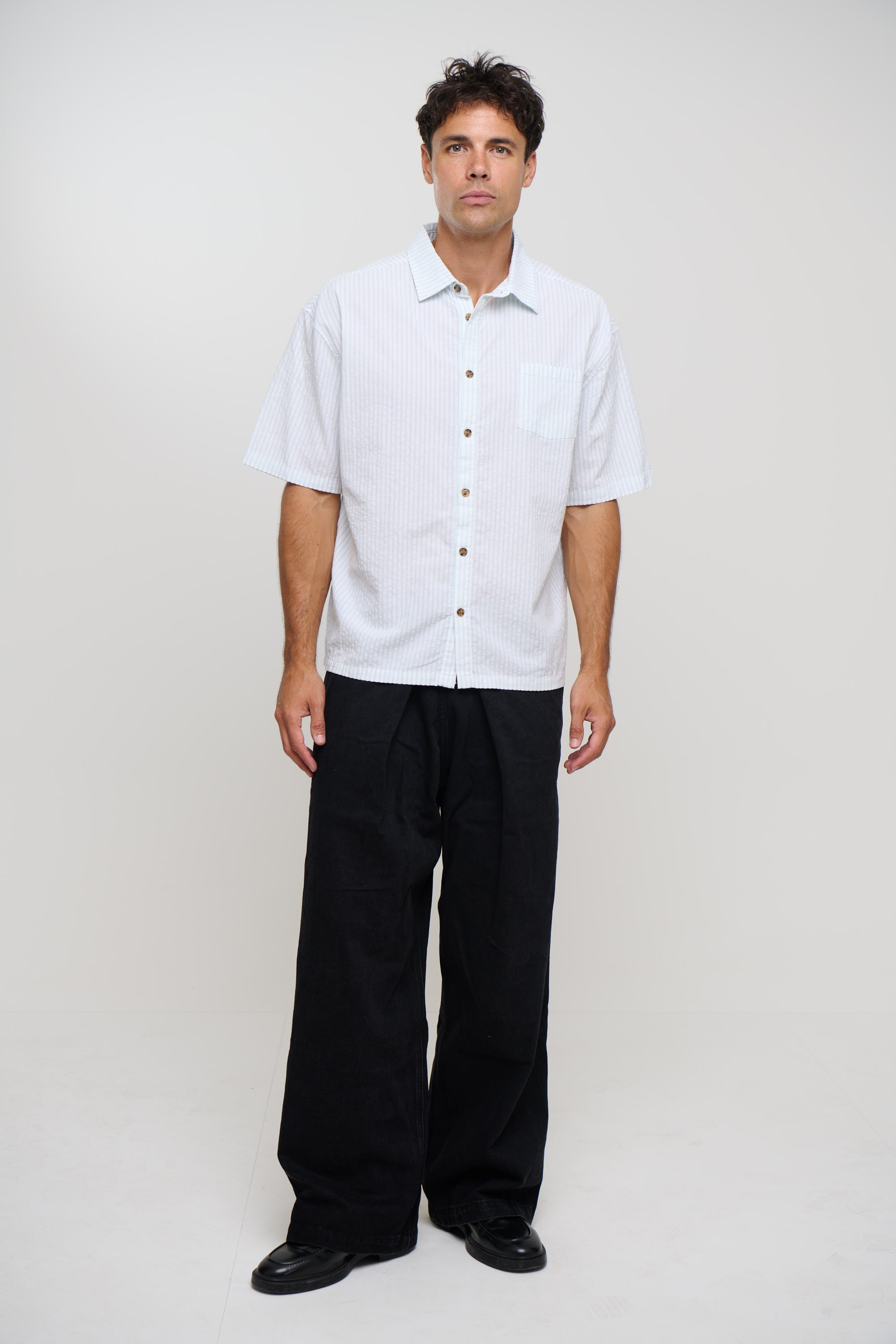 Nathaniel Drop Shirt Stripe Sage