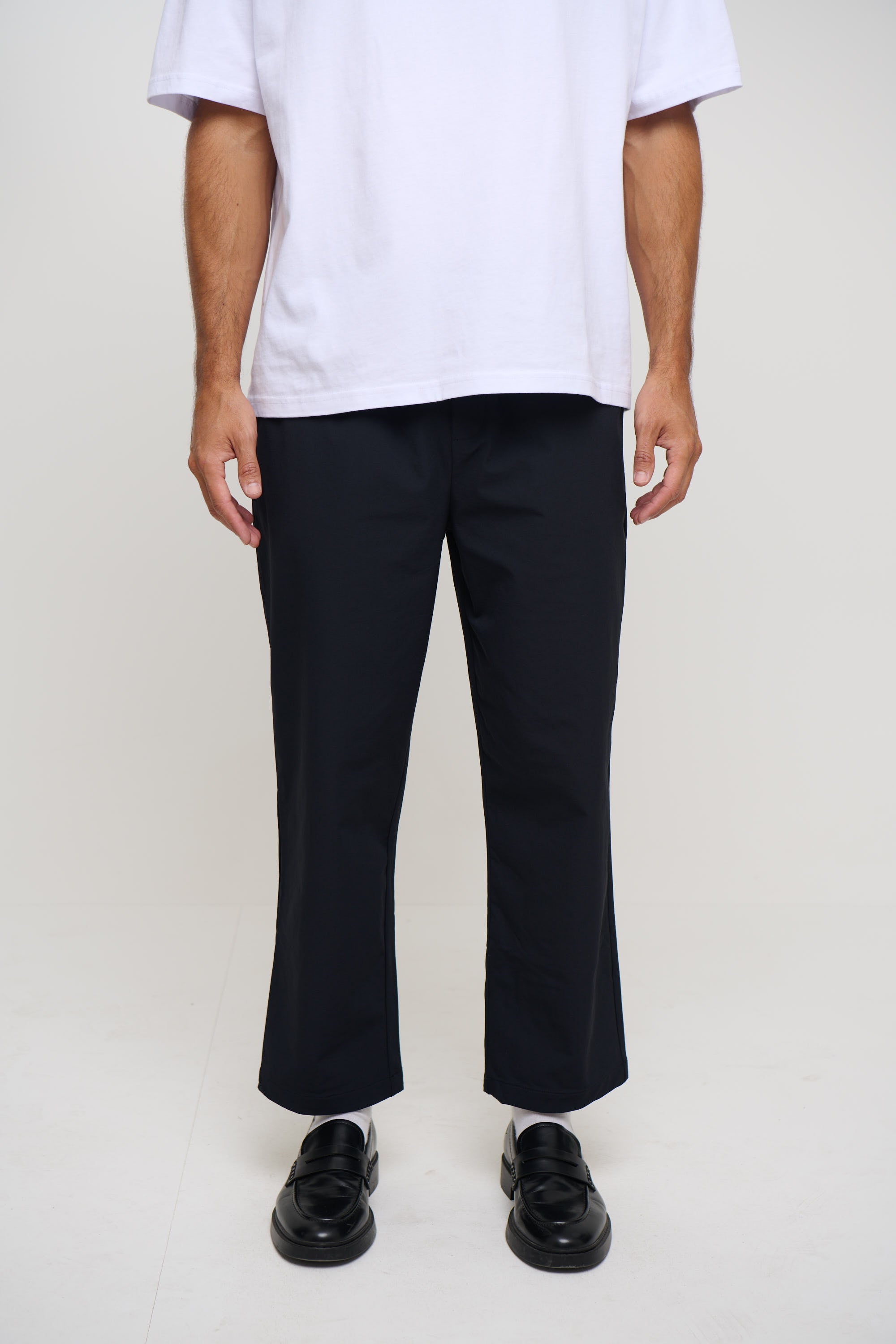 Elastic Waist Casual Pant Black
