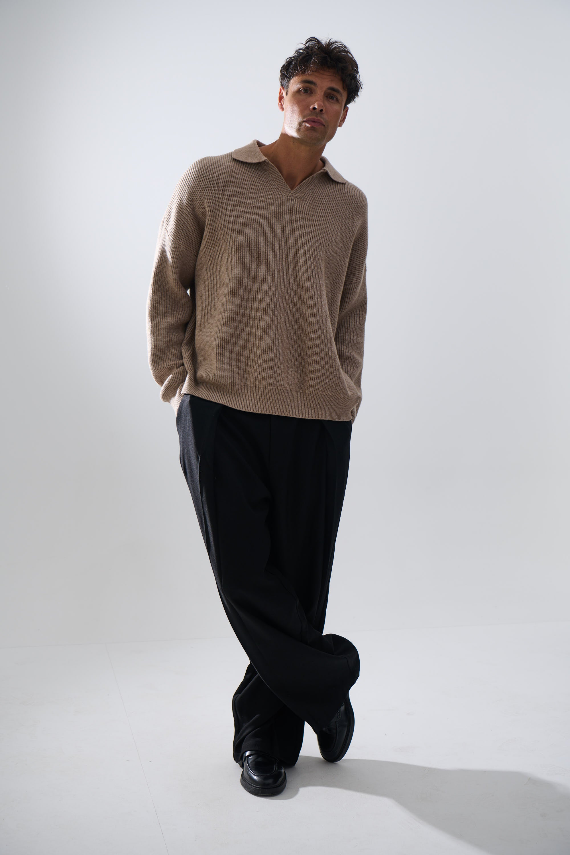 Jay Knitted Polo Oat