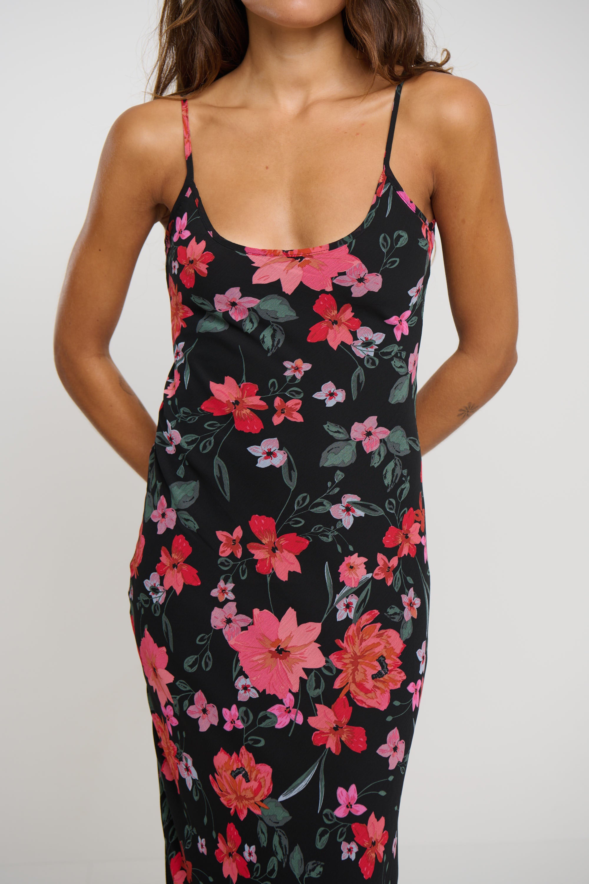 Rhea Maxi Dress Black Floral