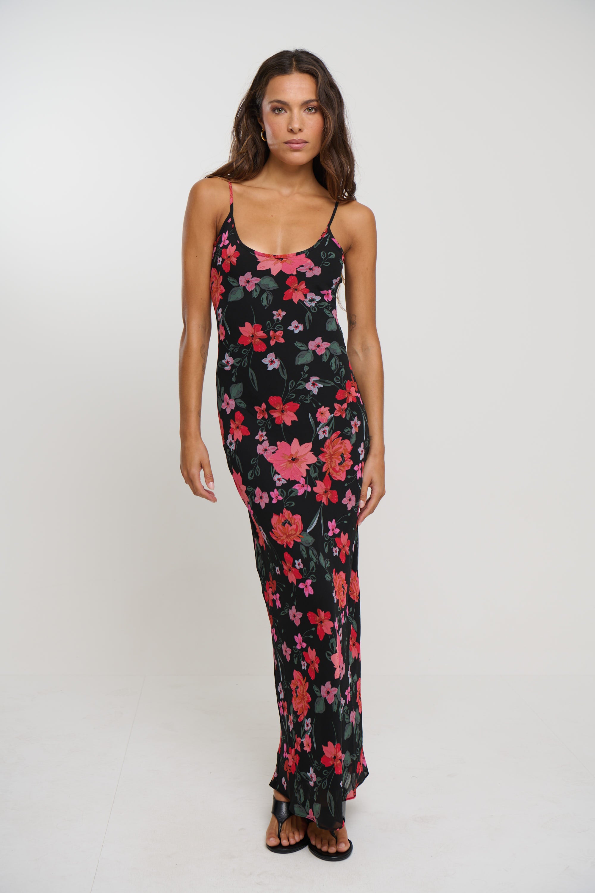 Rhea Maxi Dress Black Floral