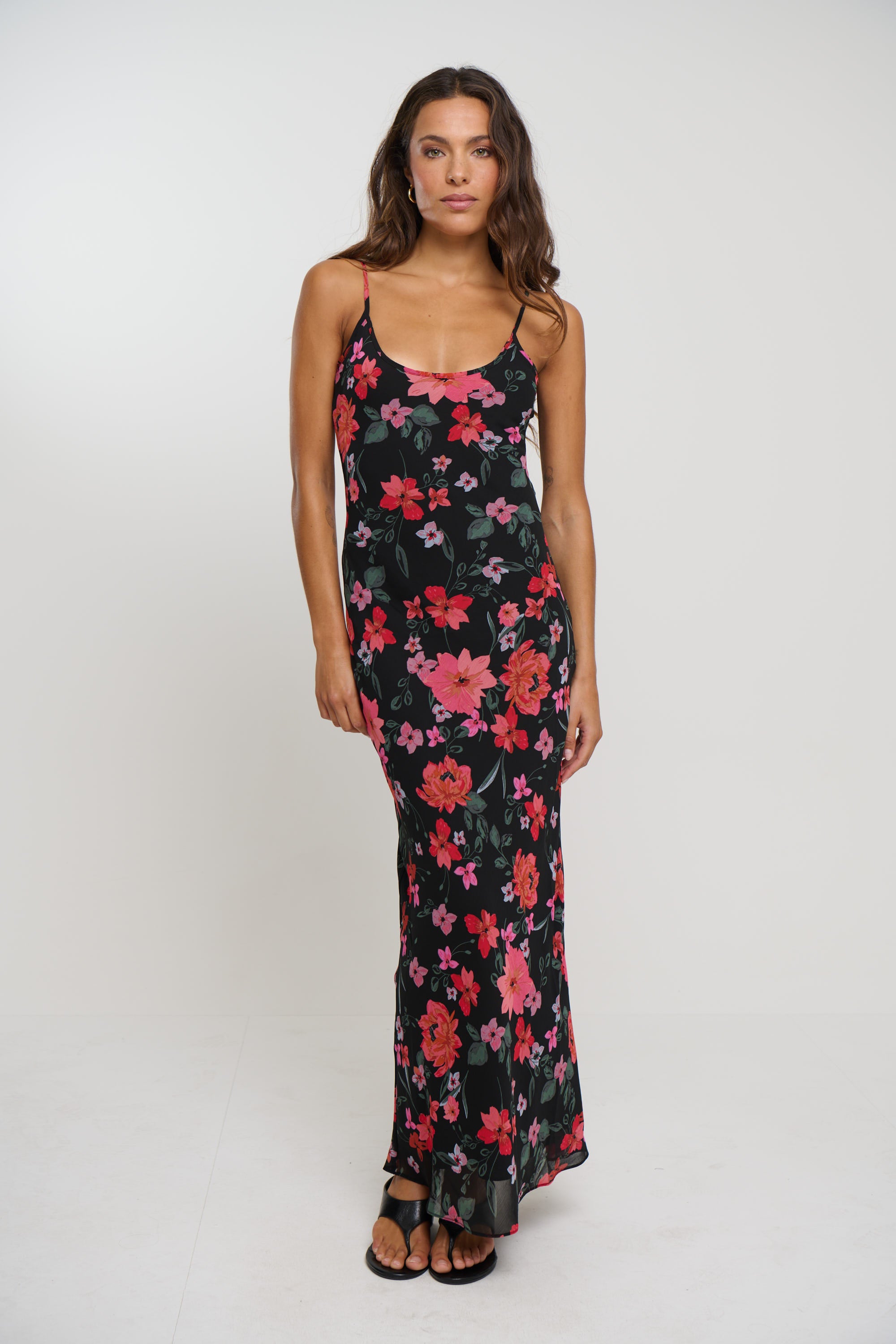 Rhea Maxi Dress Black Floral