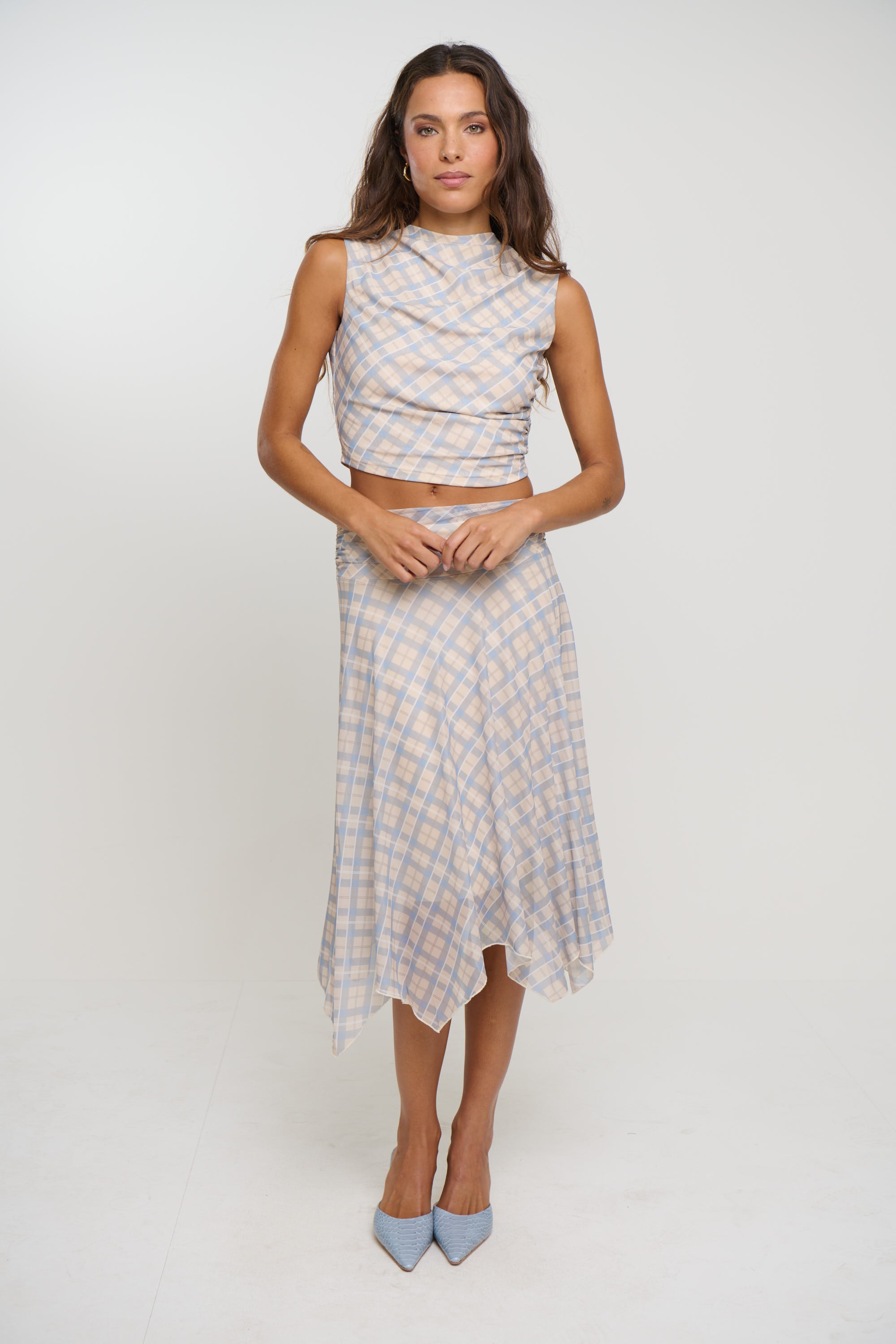 Tove Skirt Blue Check