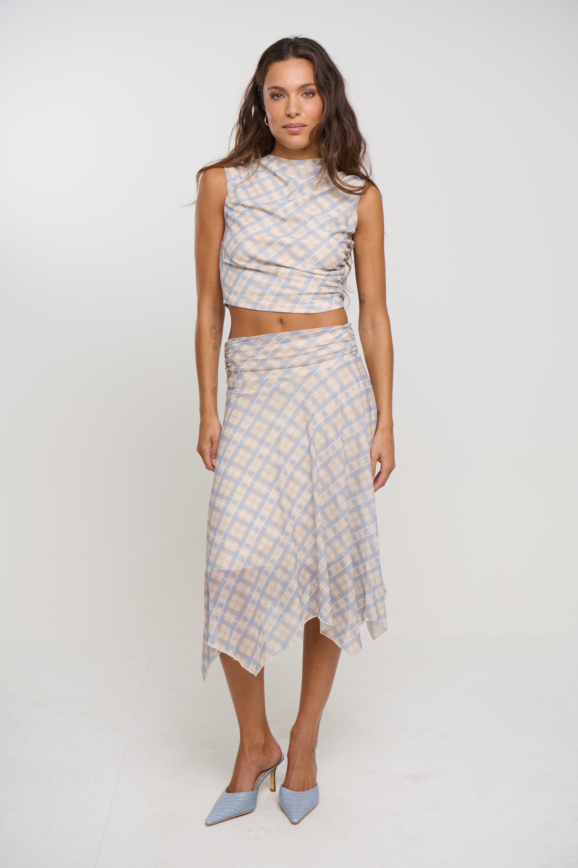Tove Top Blue Check
