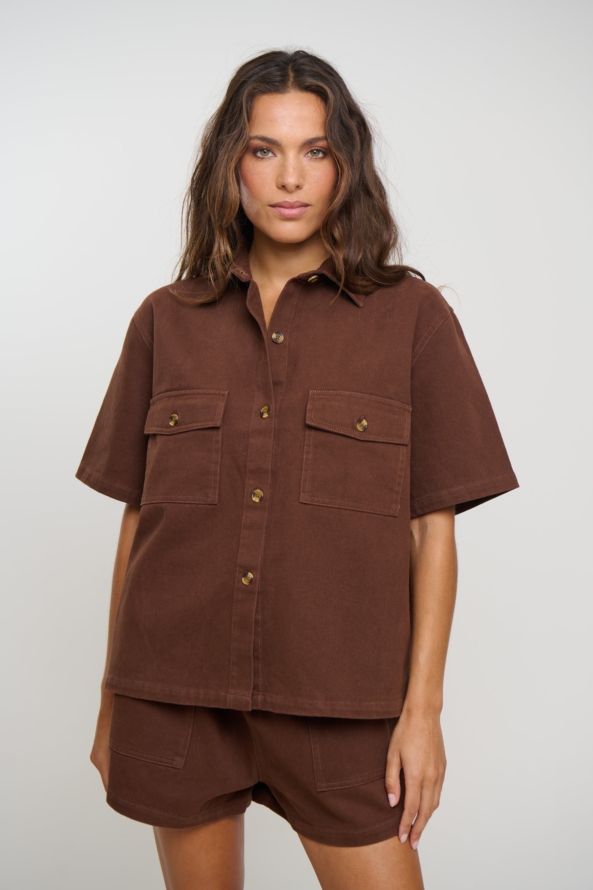 Delaney Denim Set Chocolate