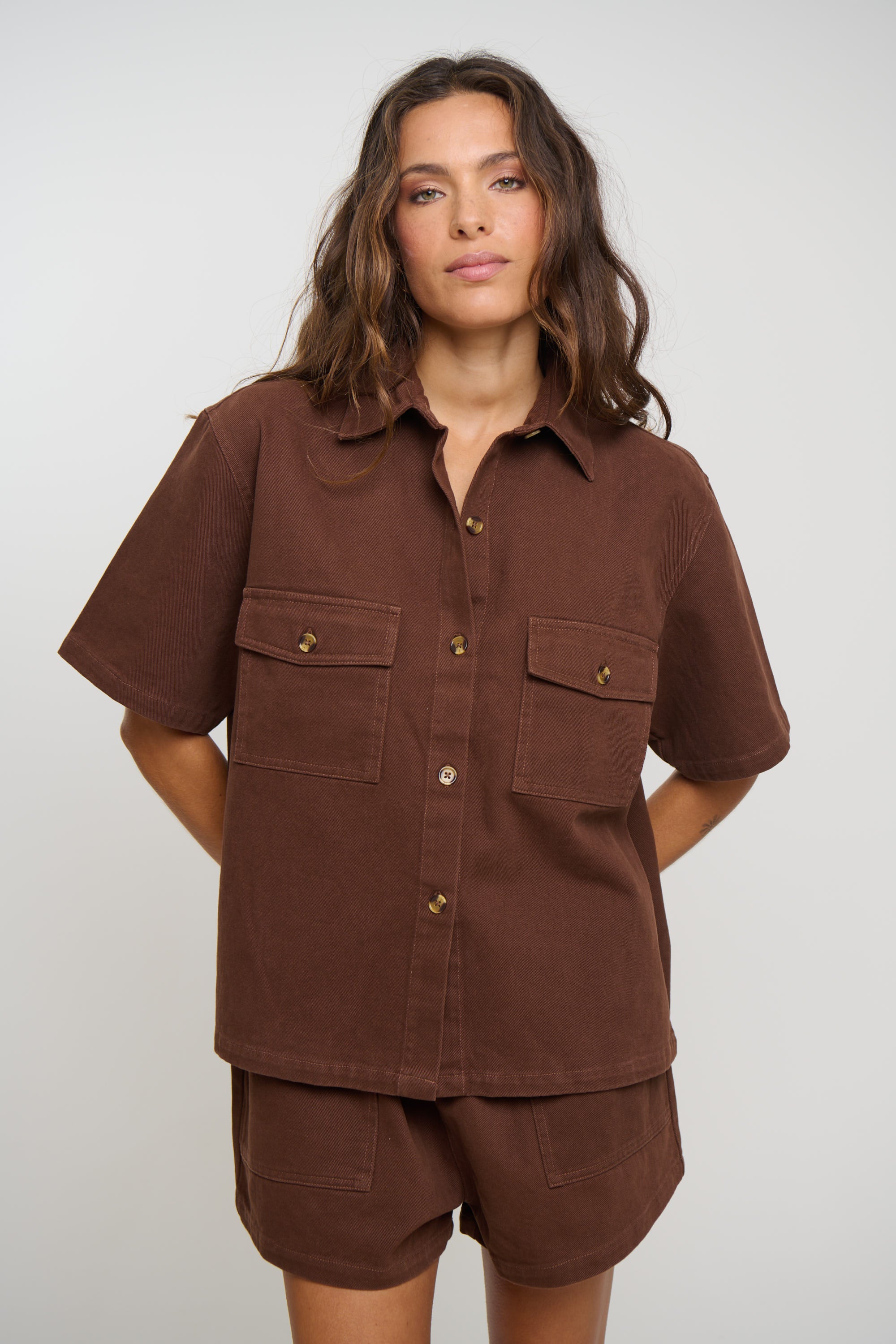 Delaney Denim Set Chocolate