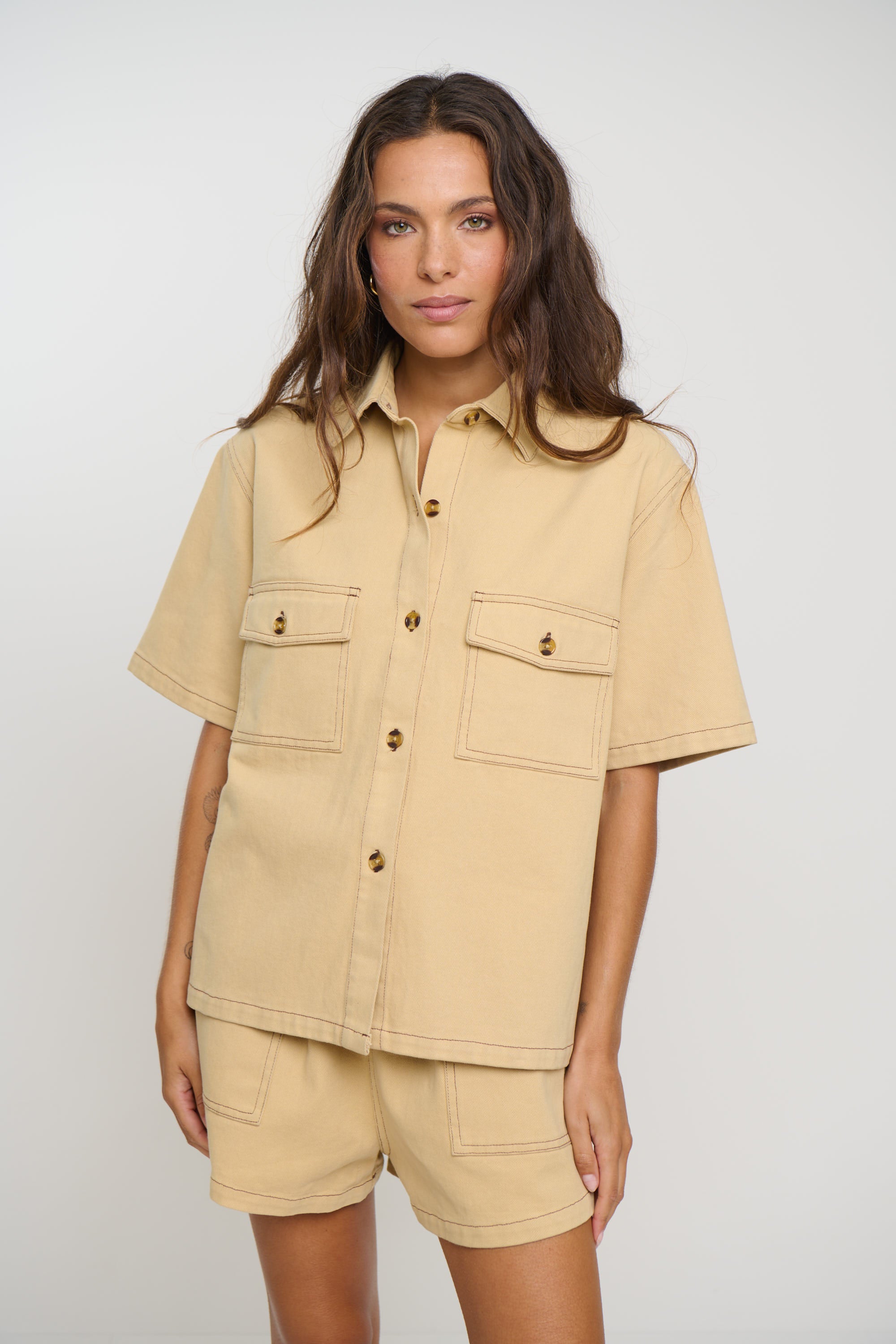 Delaney Denim Set Sand