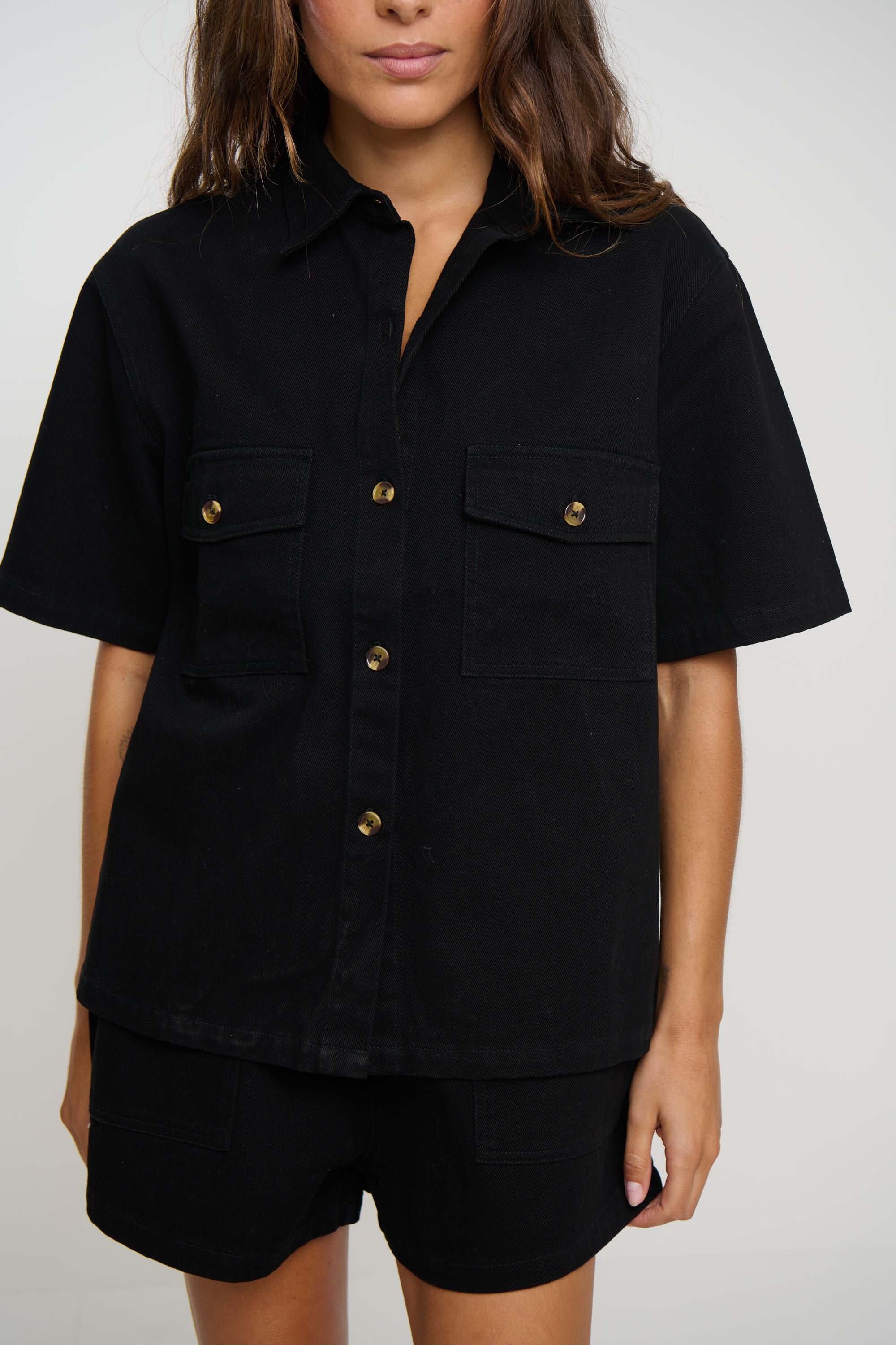 Delaney Denim Set Black