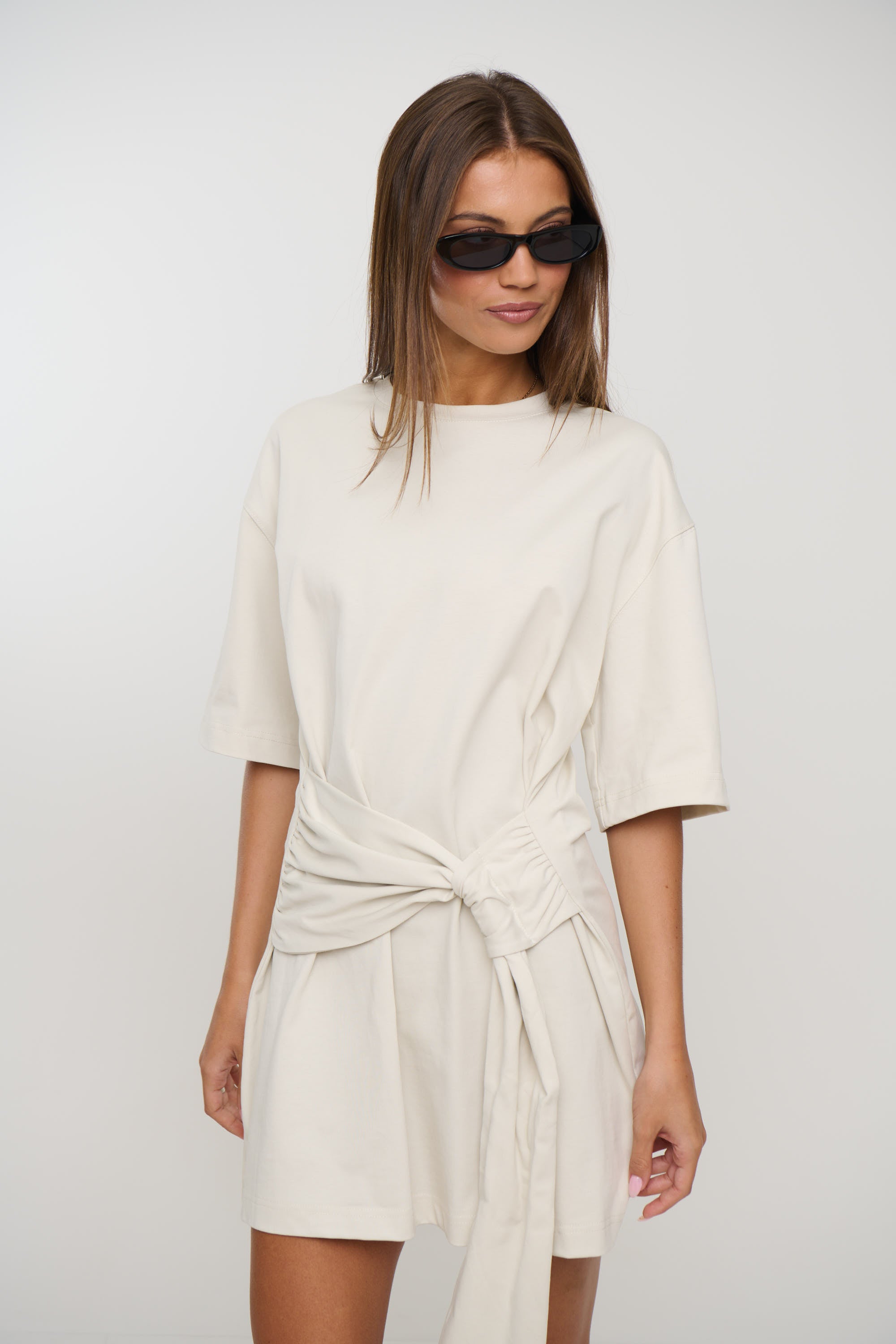 Delani Tee Dress Creme