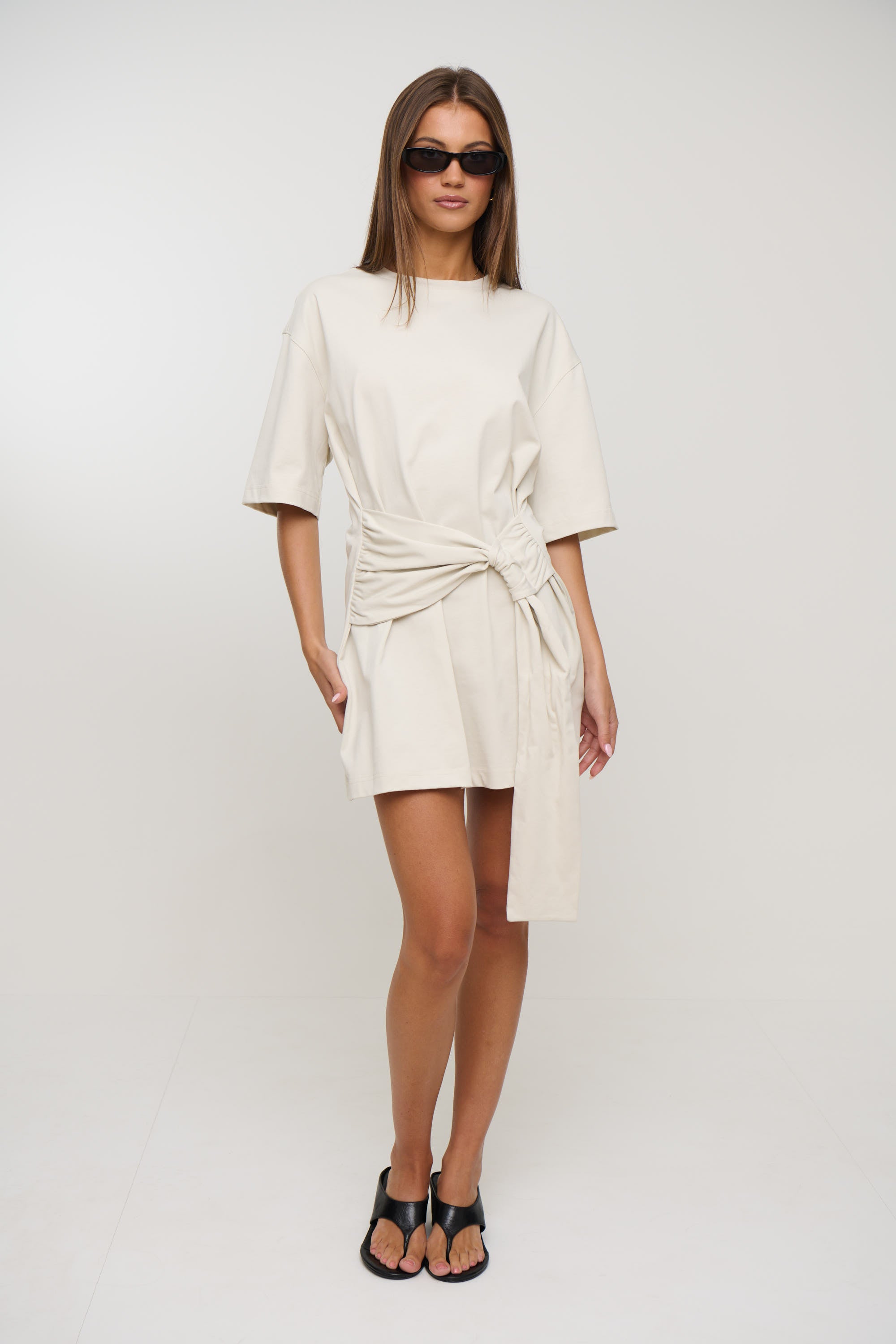 Delani Tee Dress Creme