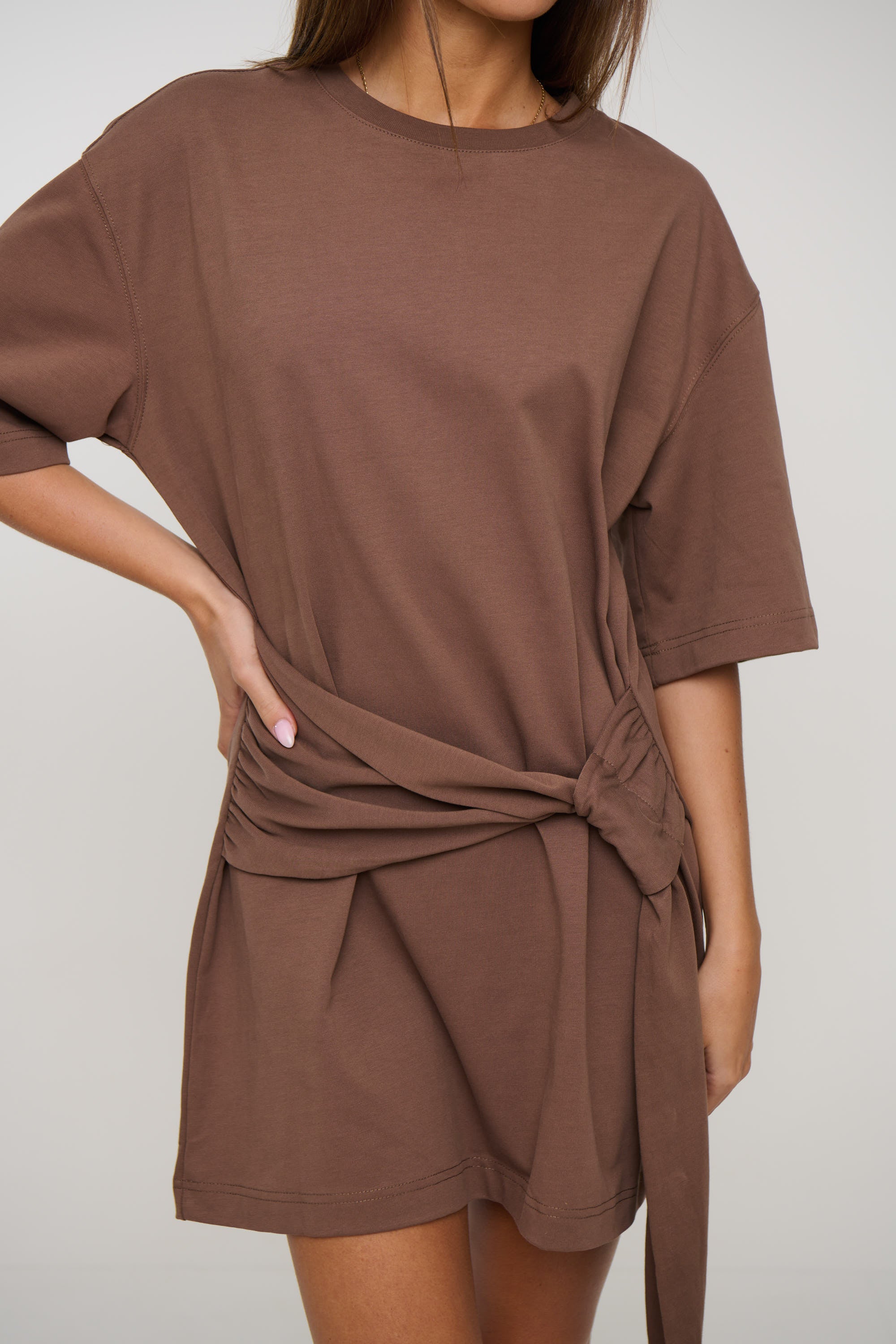 Delani Tee Dress Hazelnut