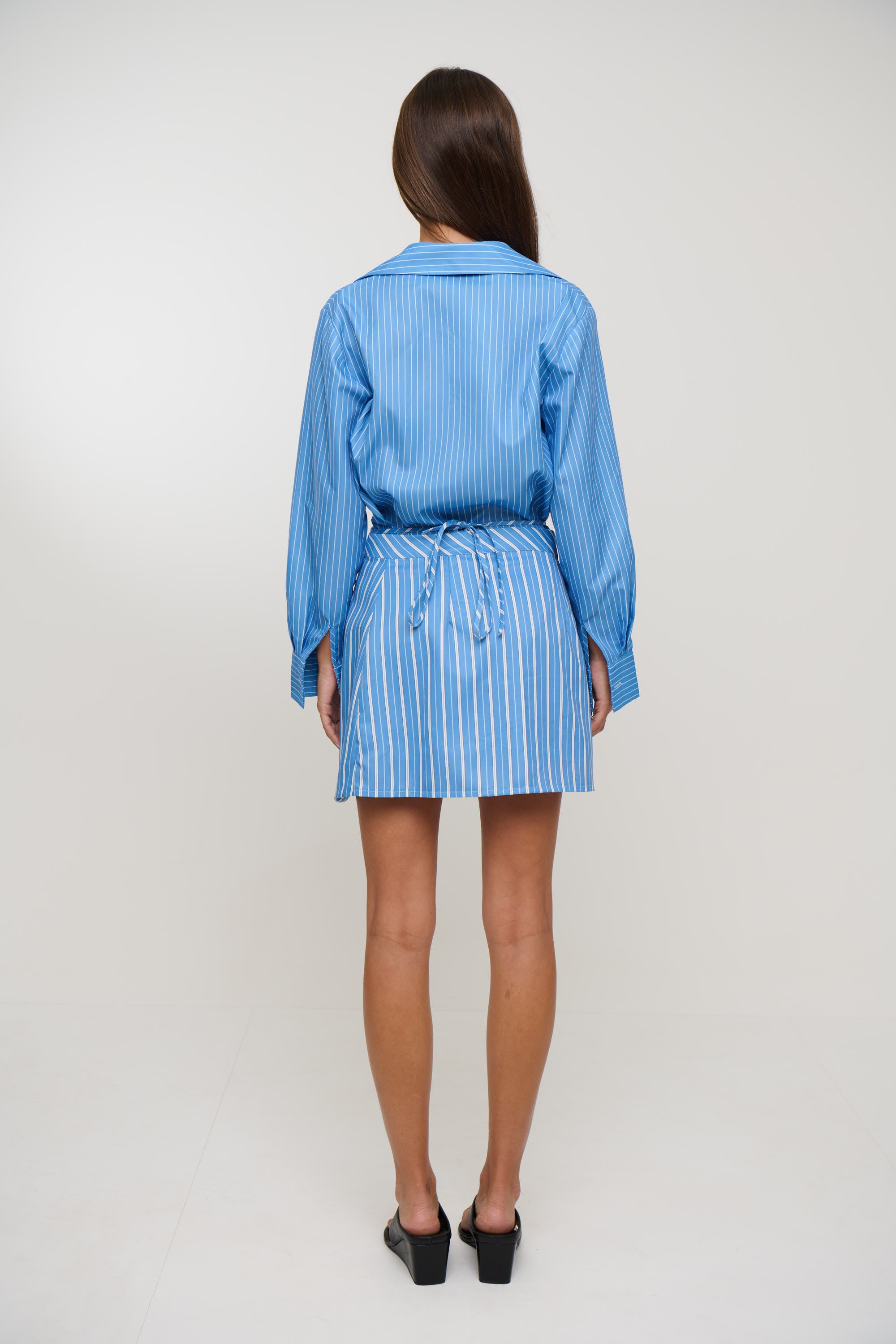Daria Layered Shirt Dress Blue