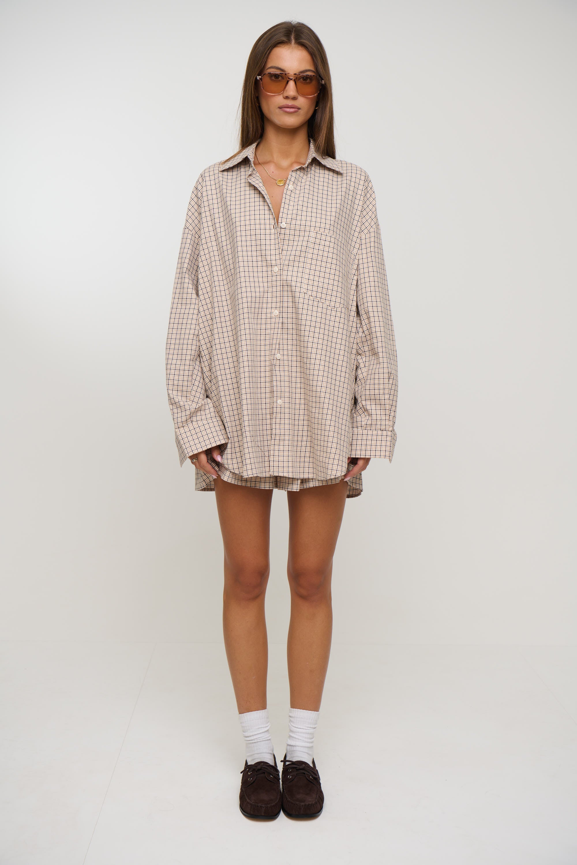 Emina Check Short Beige