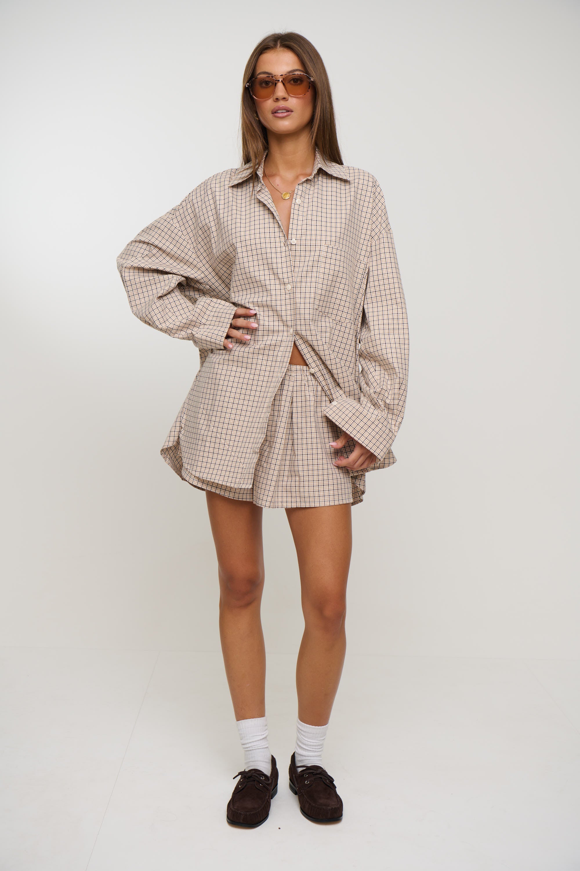 Emina Check Short Beige