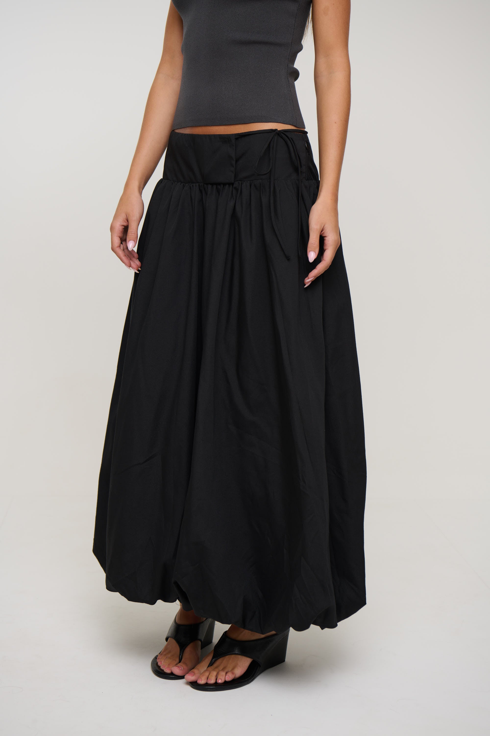 Stevie Midi Skirt Black