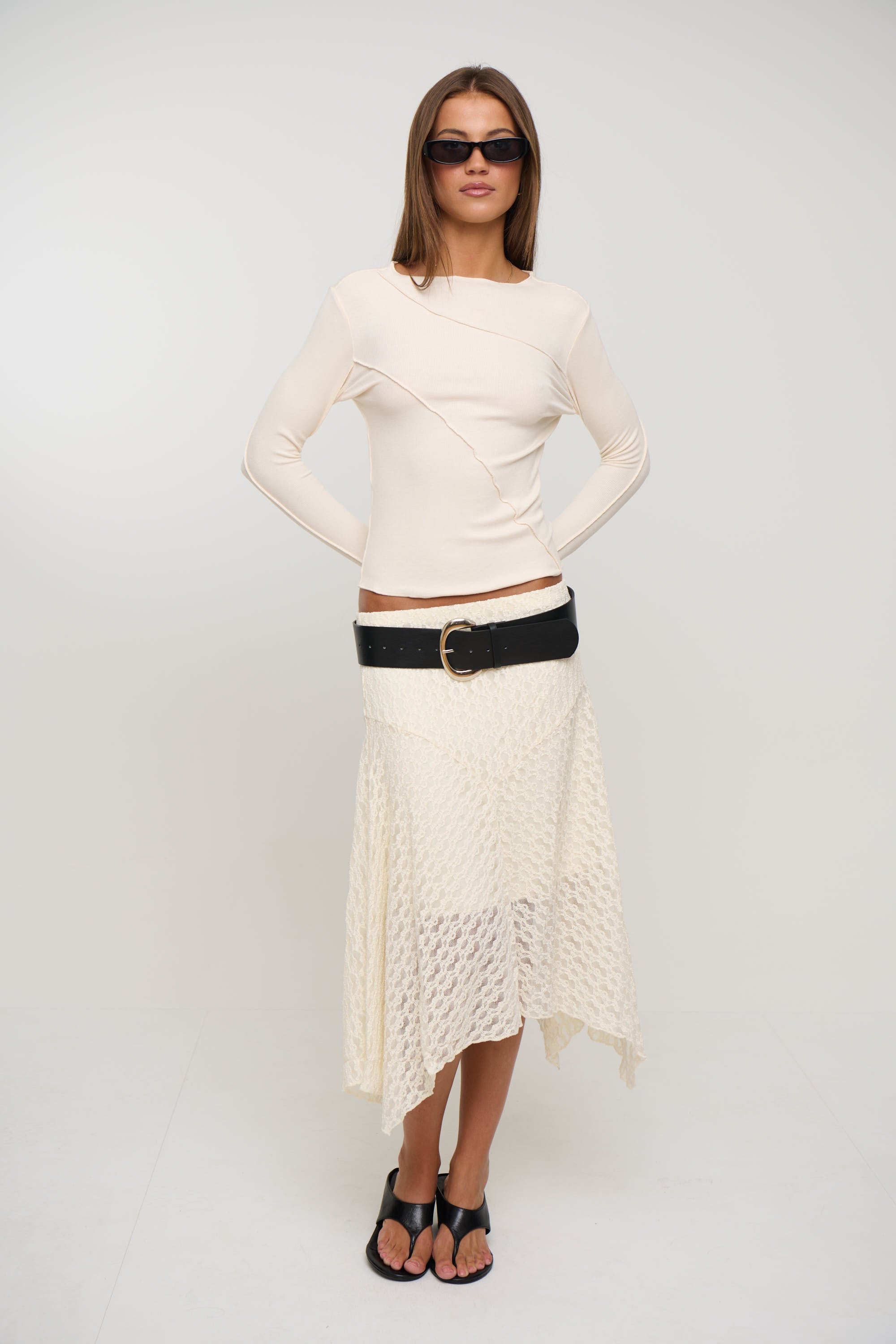 Shea Midi Skirt Cream