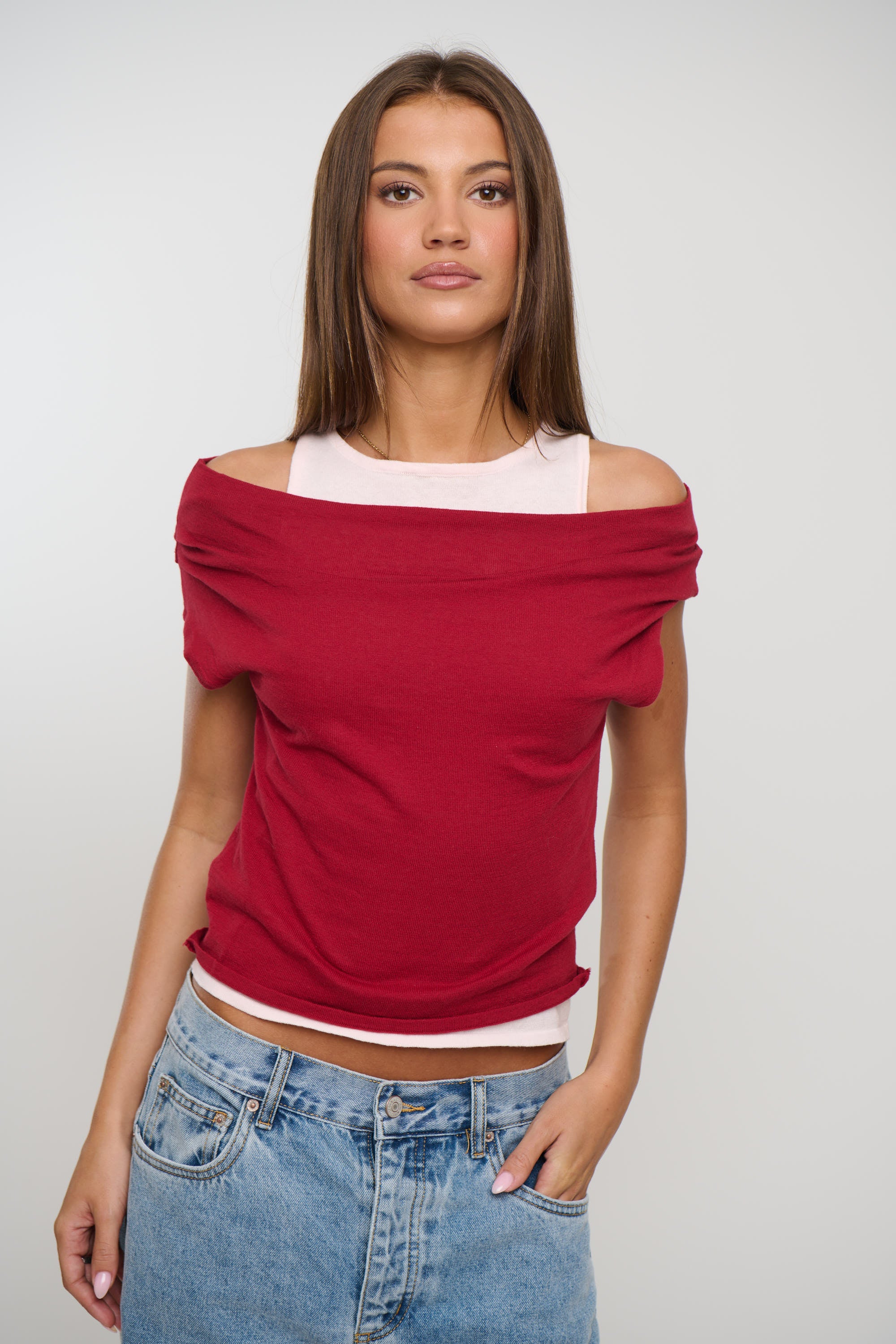 Nylah Knit Top Red