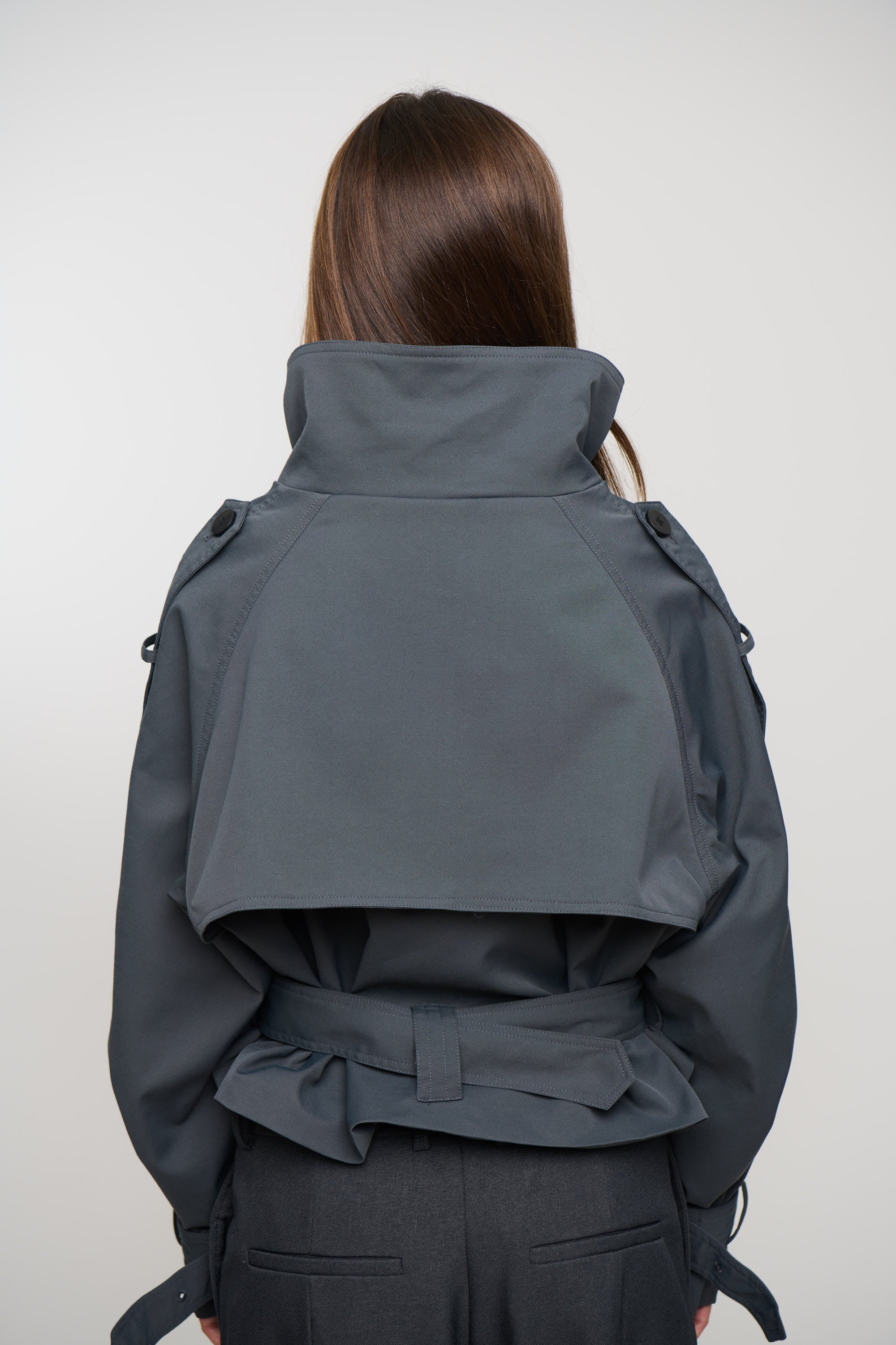 Blanc Cropped Trench Olive