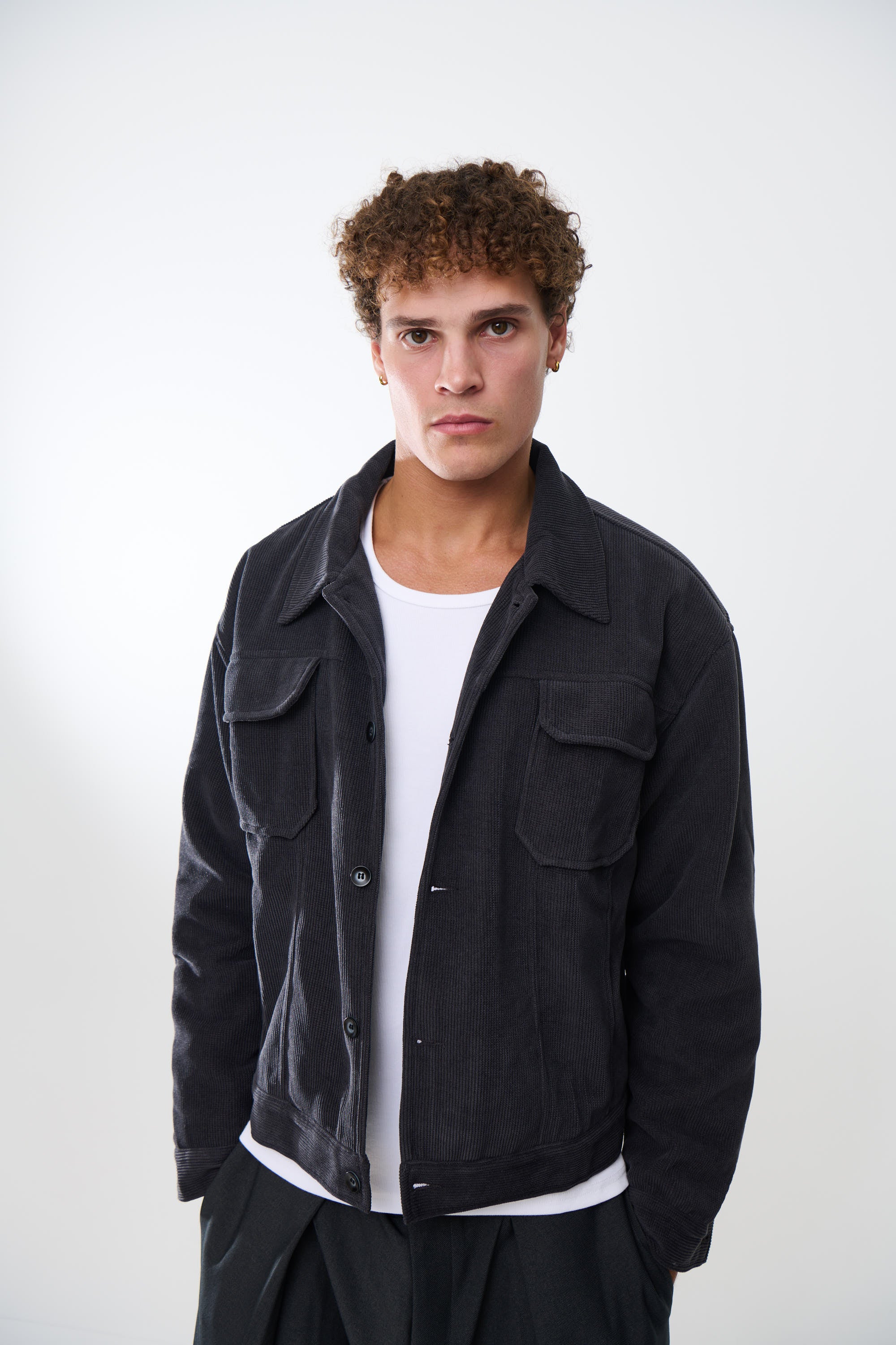 Levi Soft Cord Jacket Dark Grey