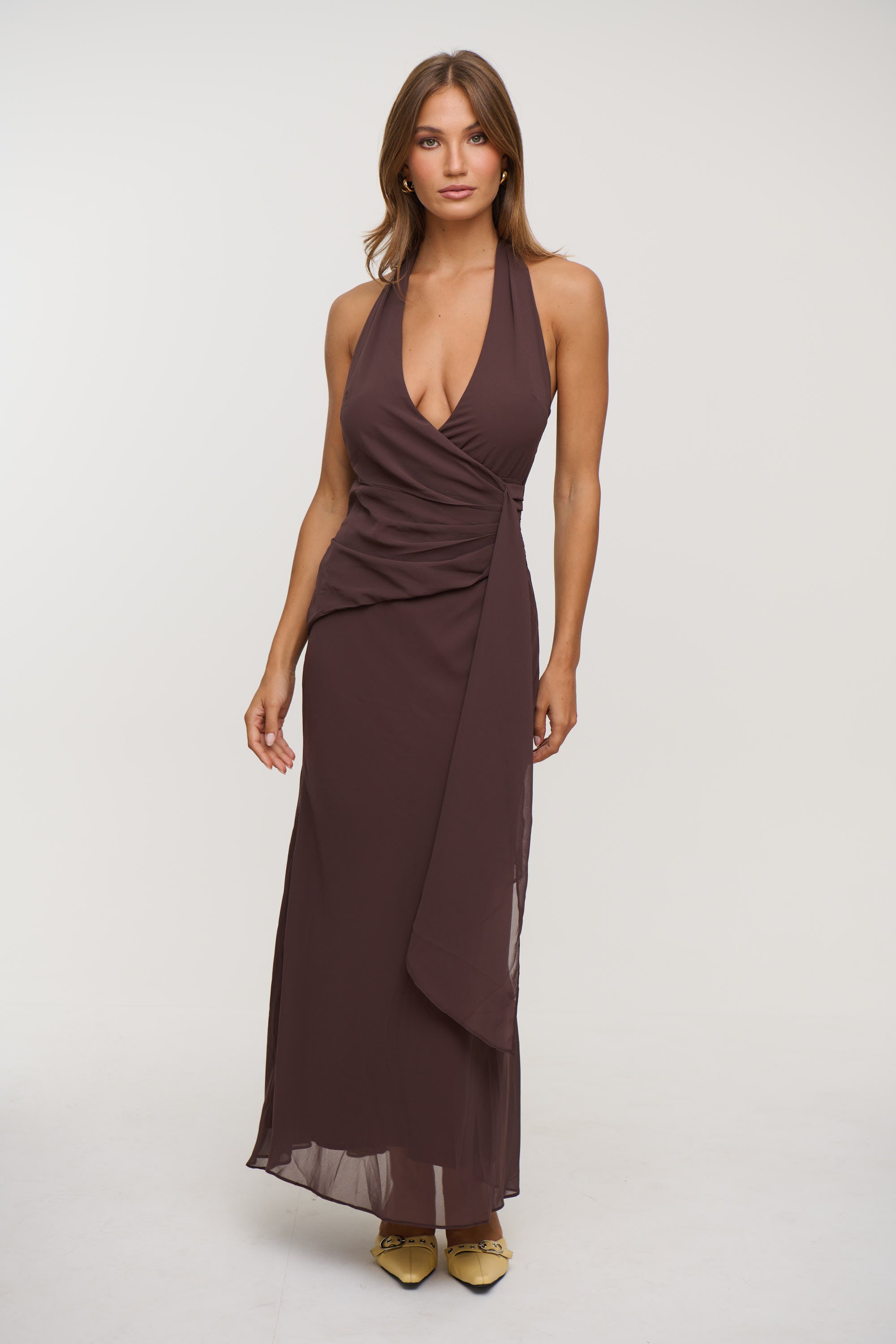 Sarena Midi Dress Chocolate