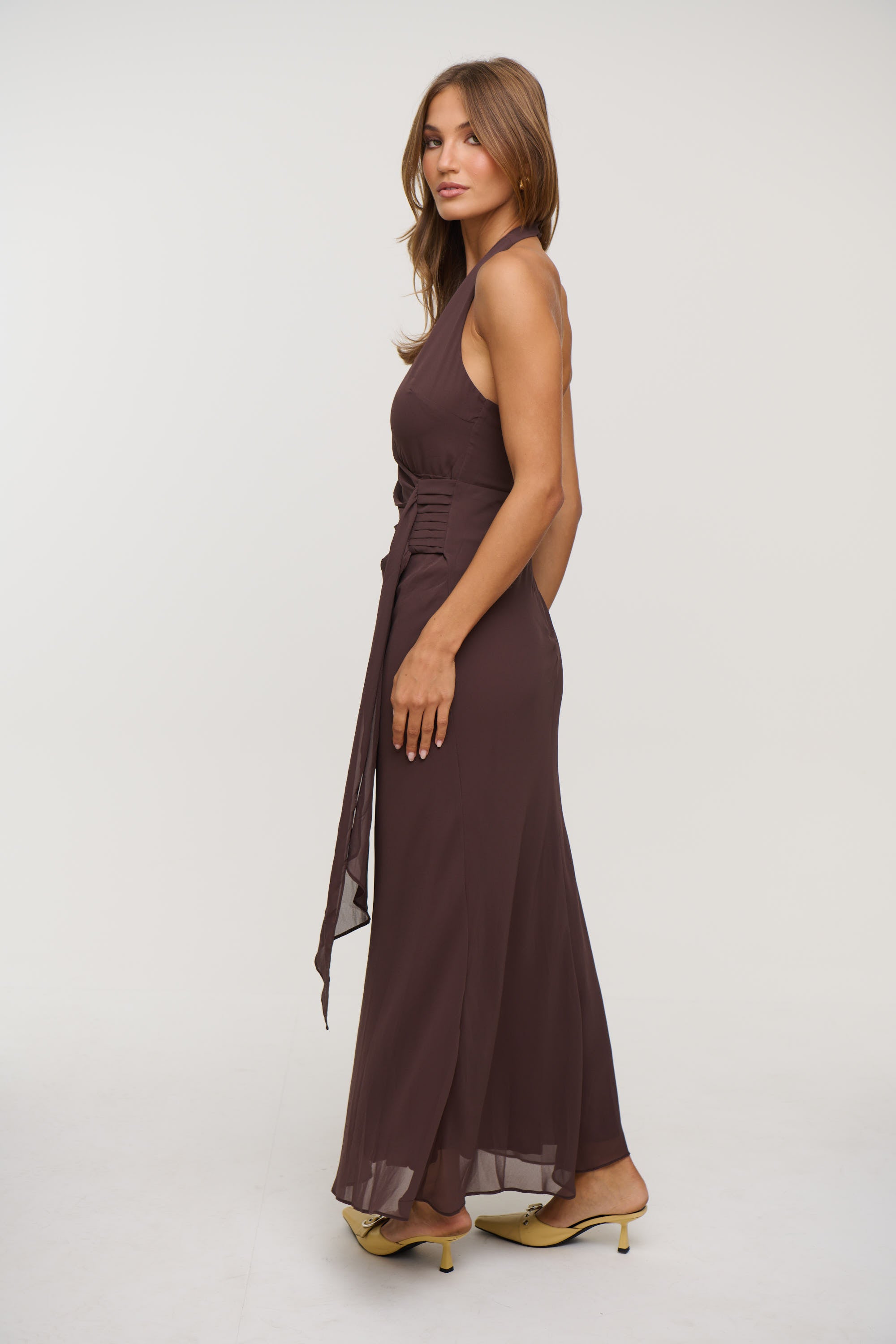 Sarena Midi Dress Chocolate