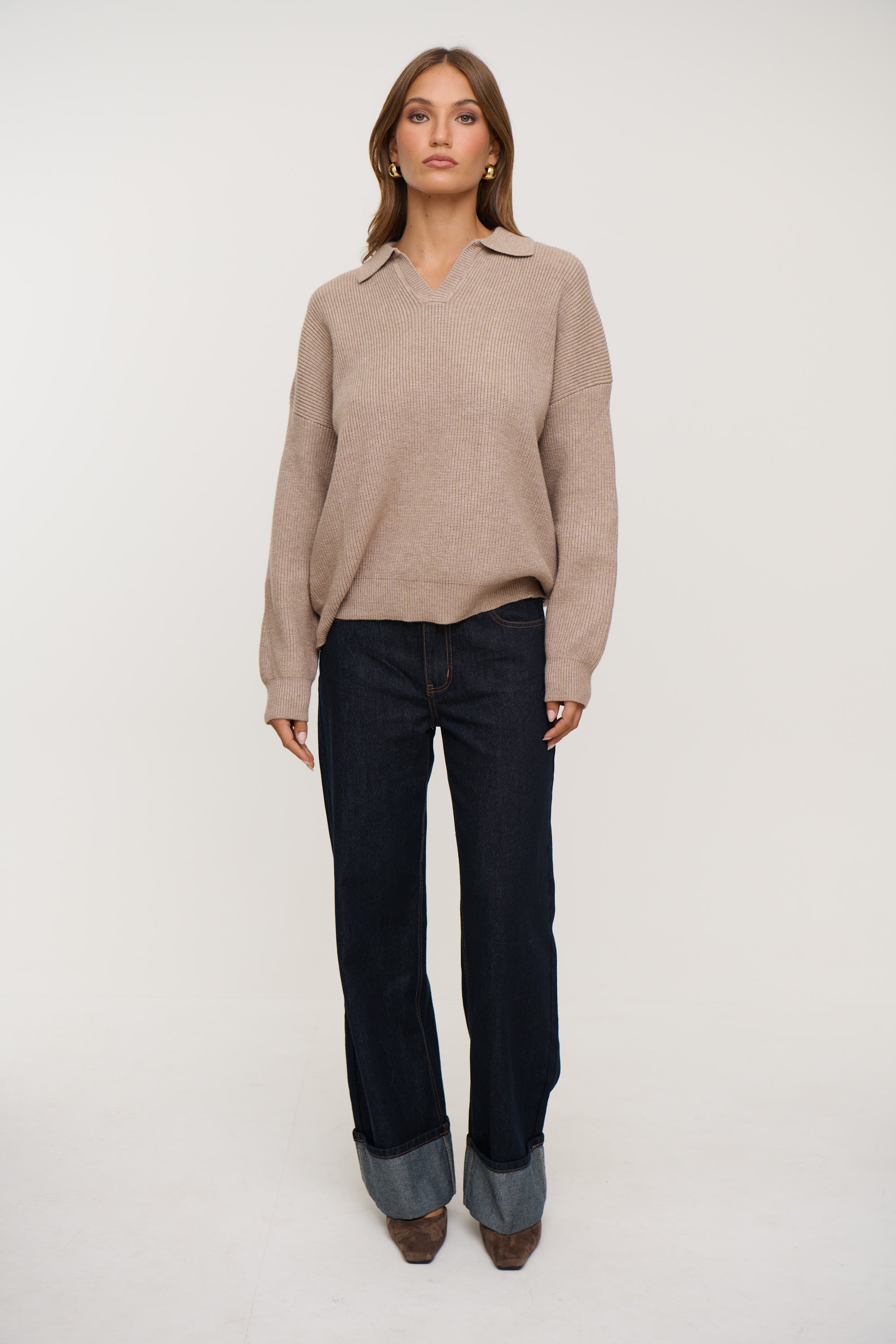 Unisex Jay Knitted Polo Oat