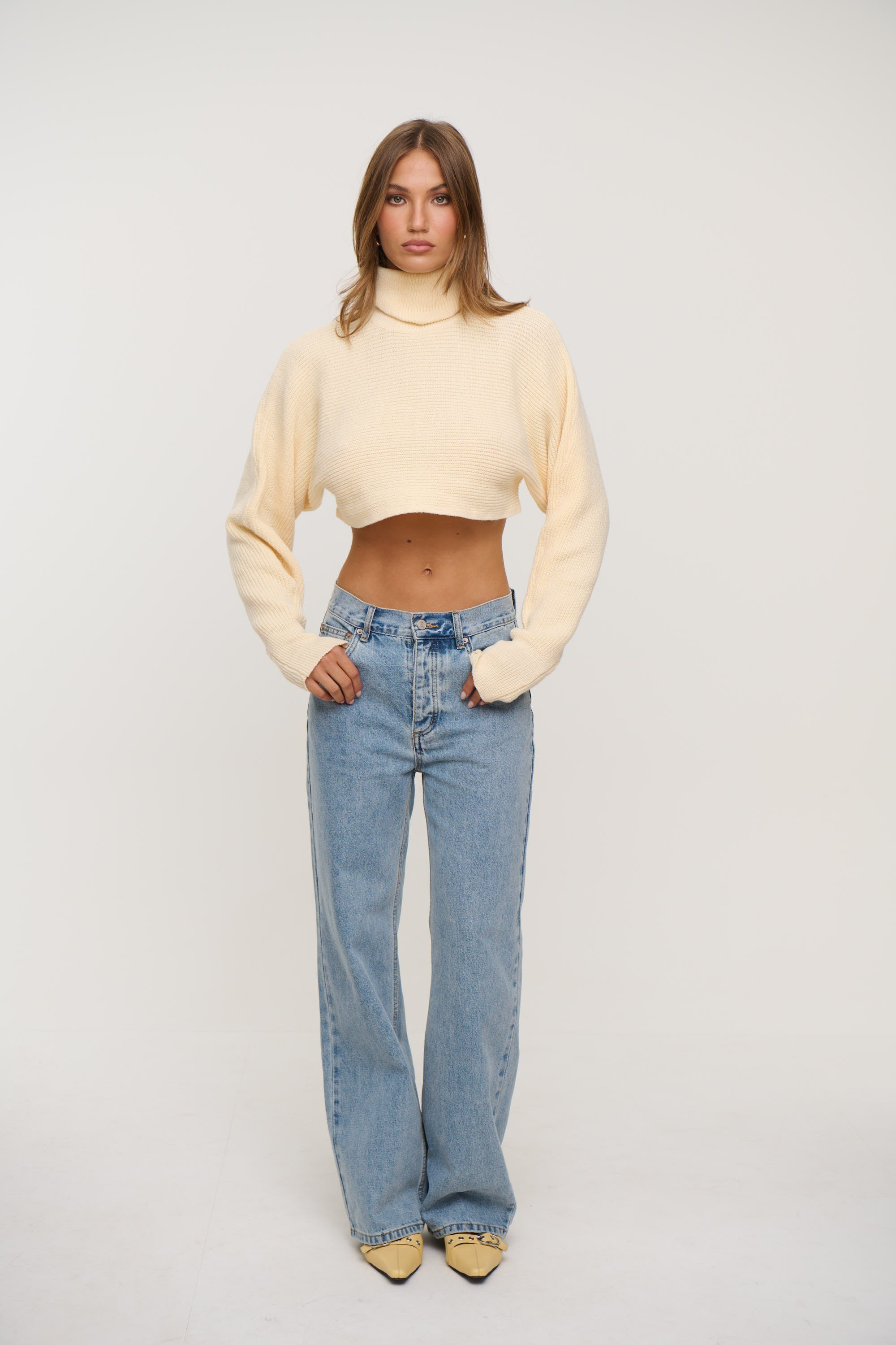 Demi Cropped Knit Lemon