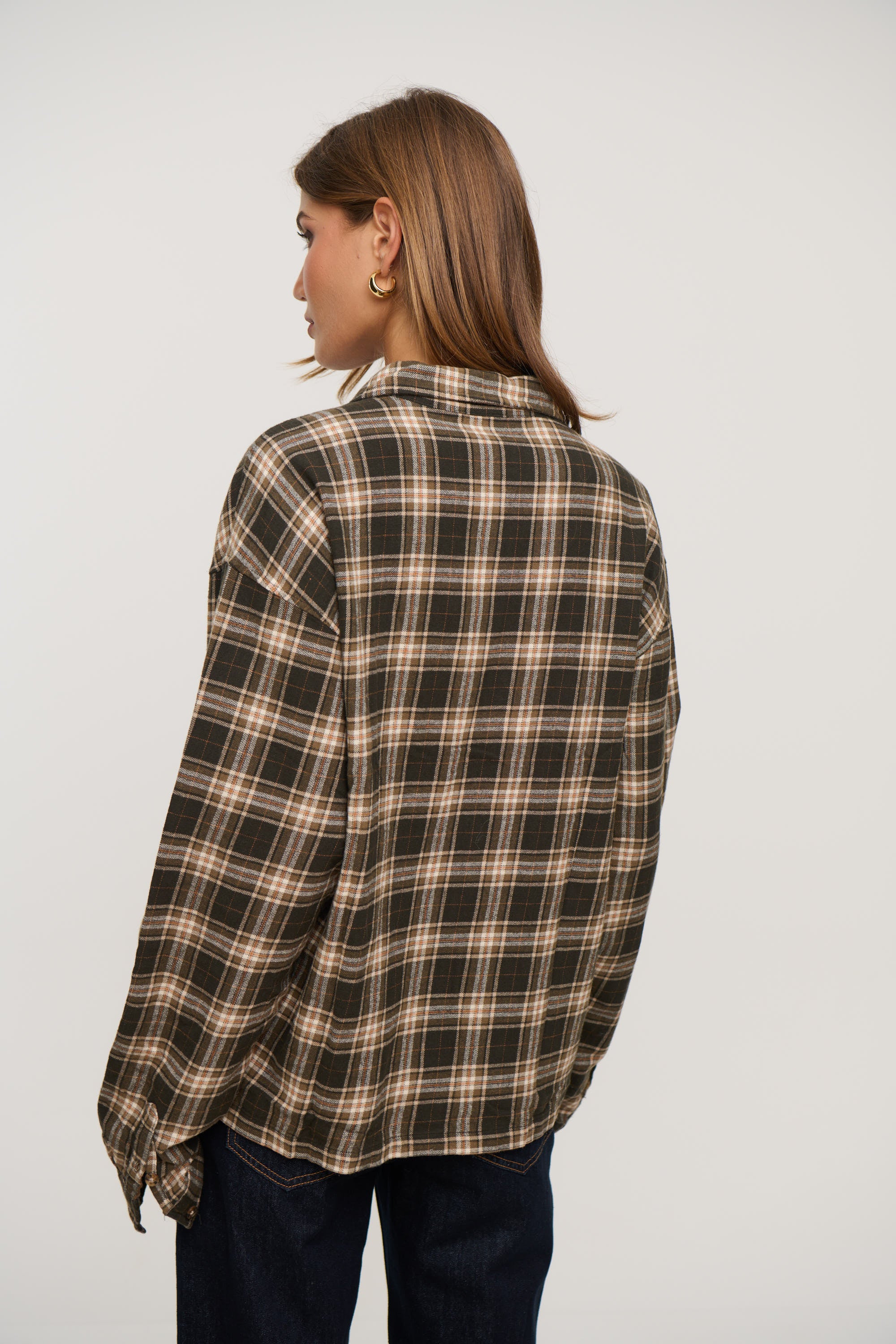 Unisex Brooklyn Check Shirt Brown