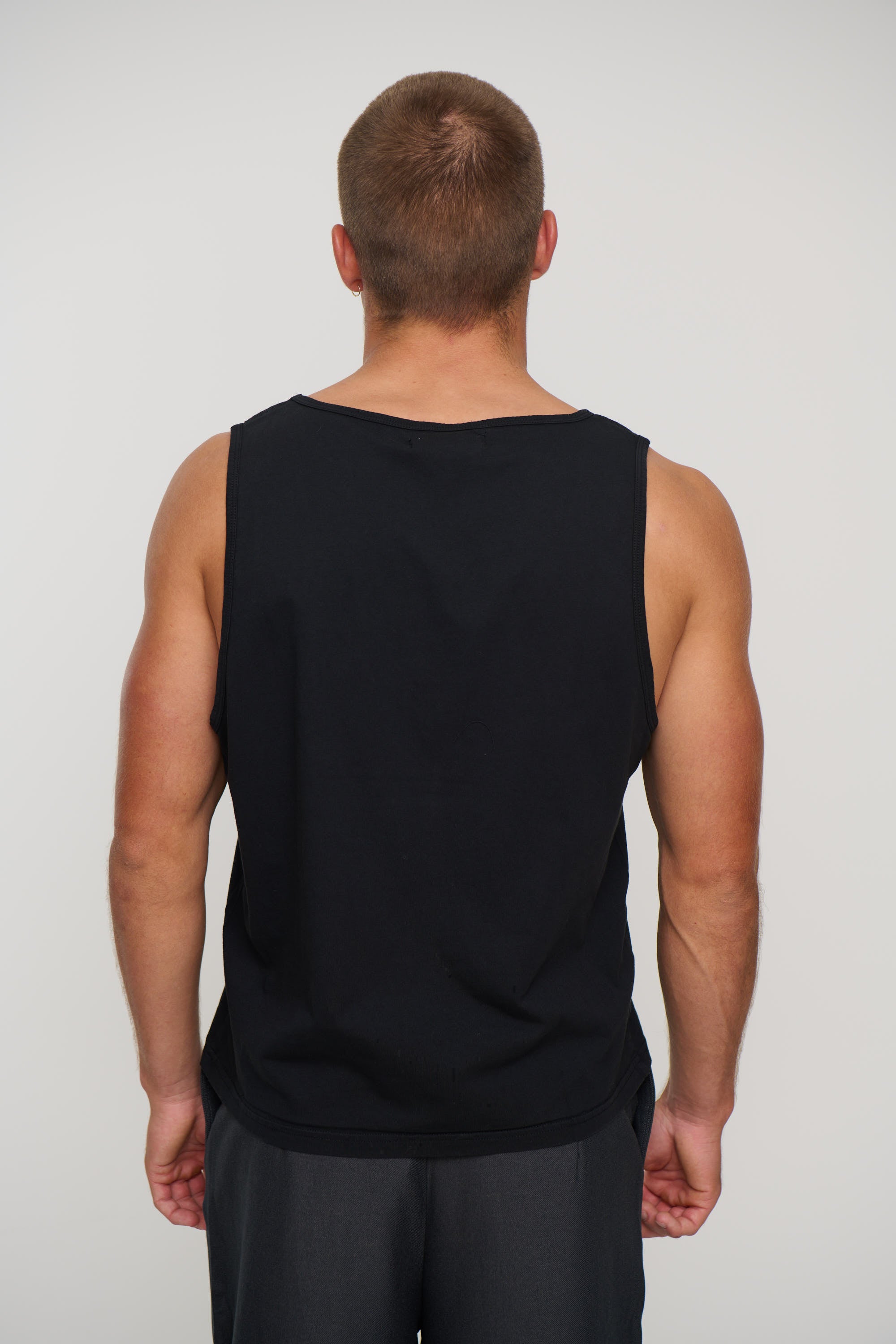 Richie Loose Crop Tank Black