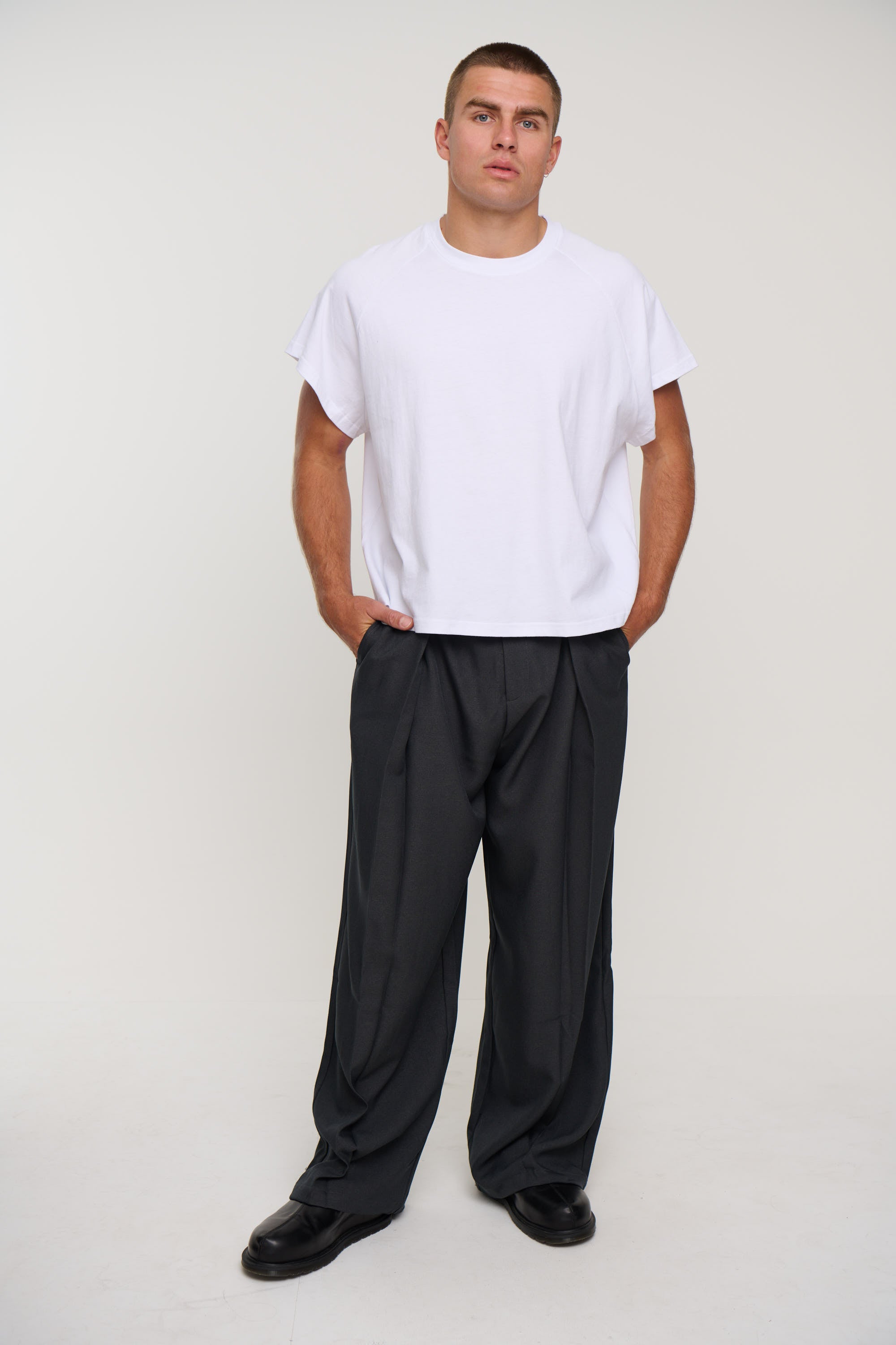 Raglan Crop Box Tank White