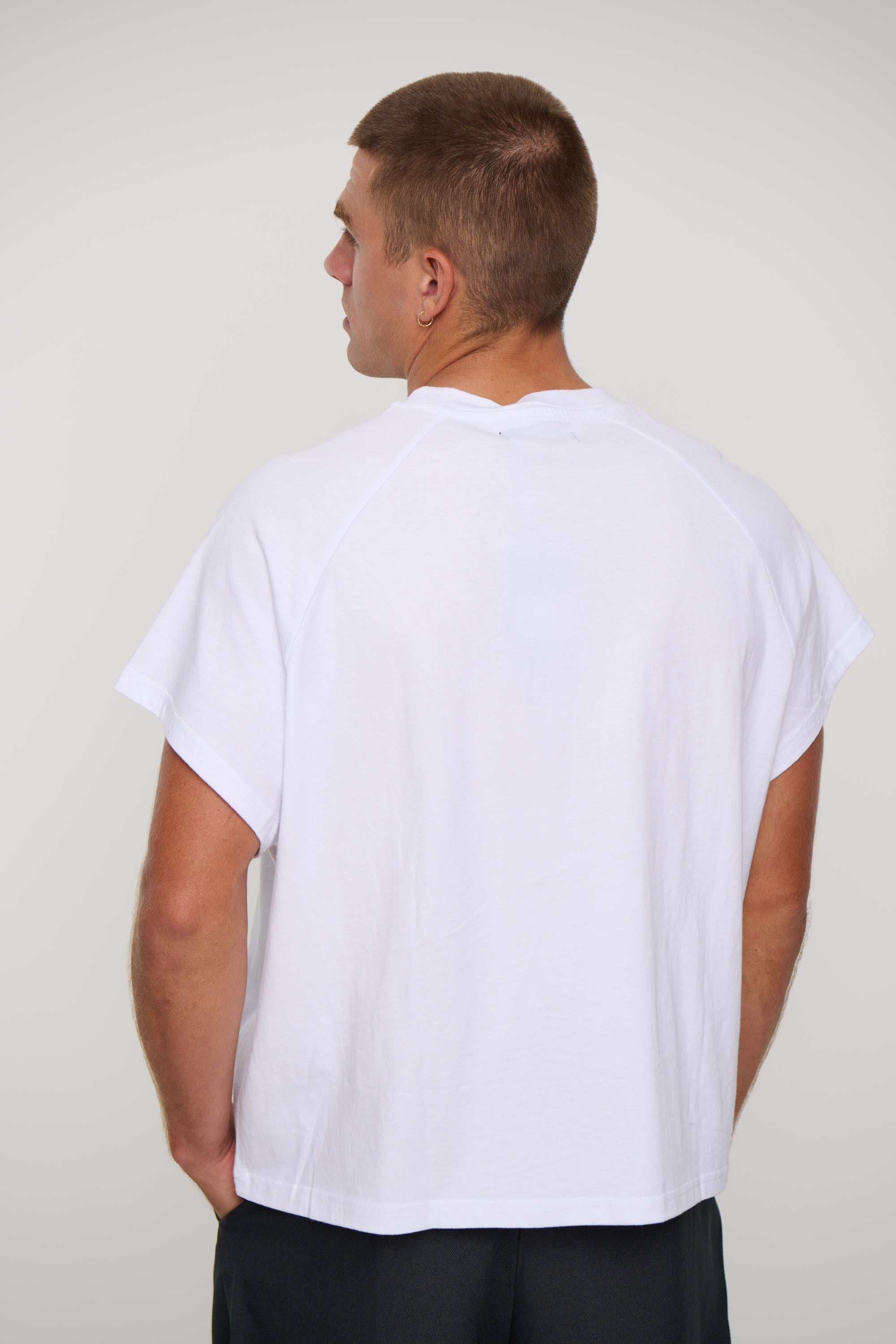 Raglan Crop Box Tank White