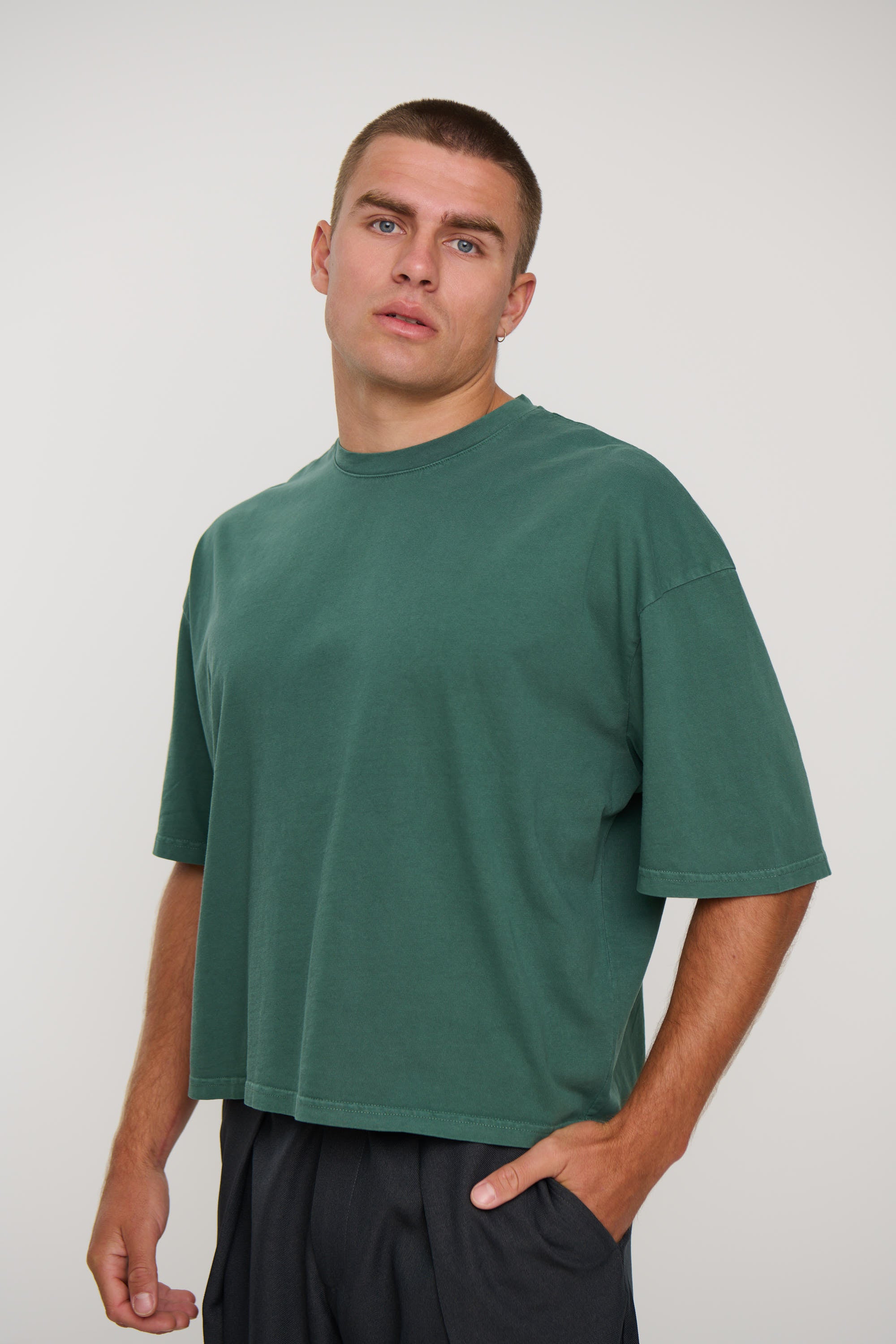 NTH Crop Box Tee Dark Green