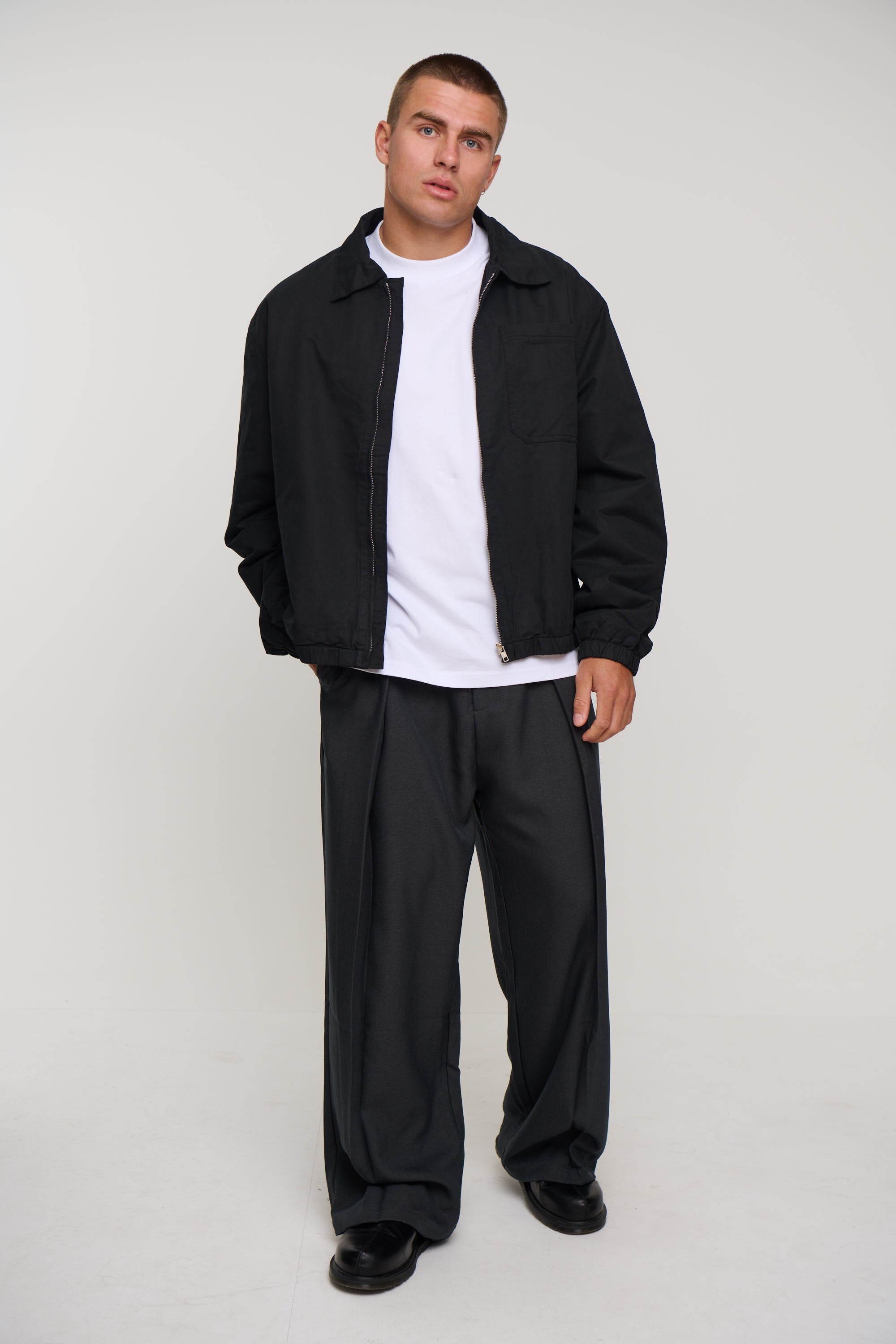 Charlie Soft Cotton Bomber Black