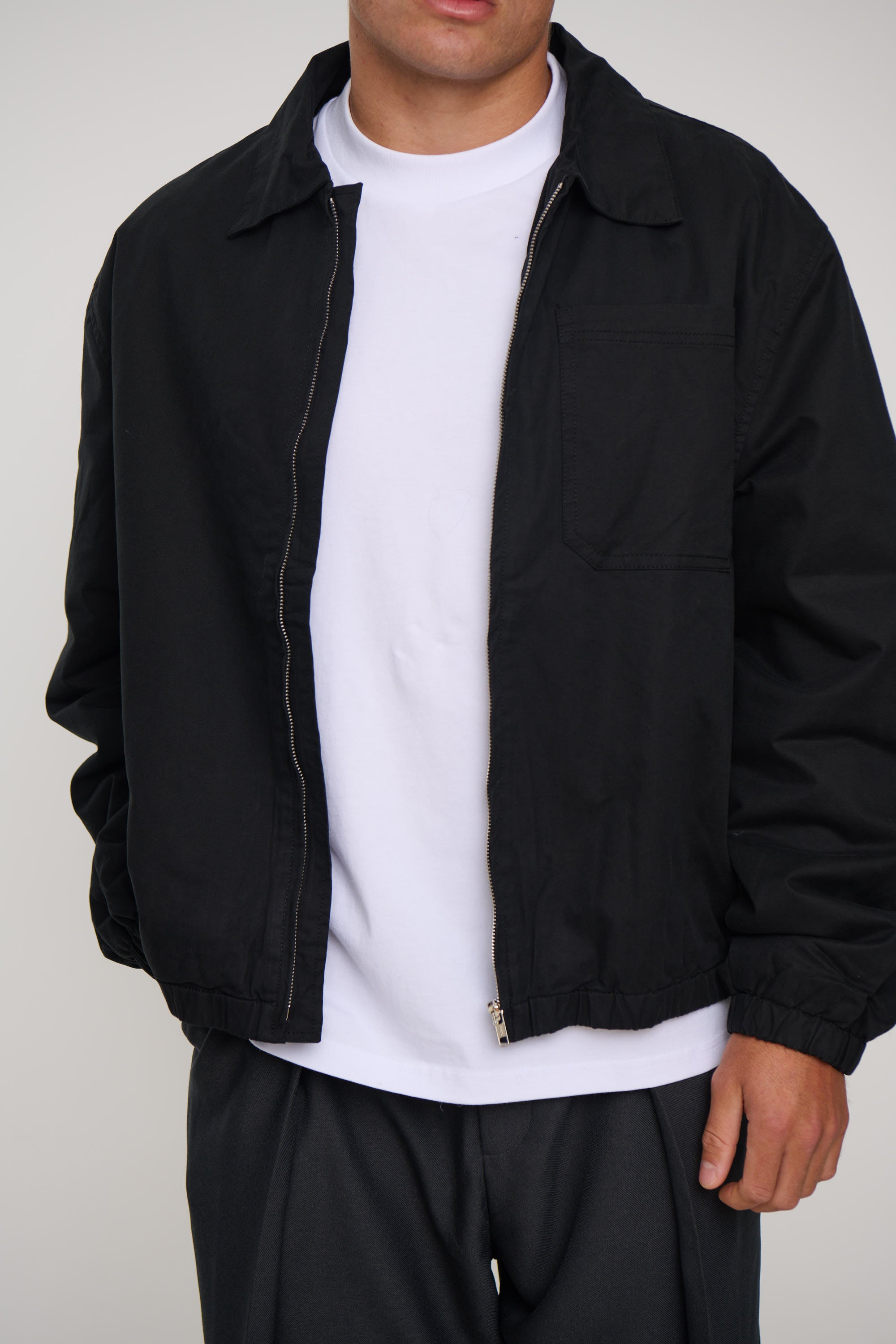 Charlie Soft Cotton Bomber Black