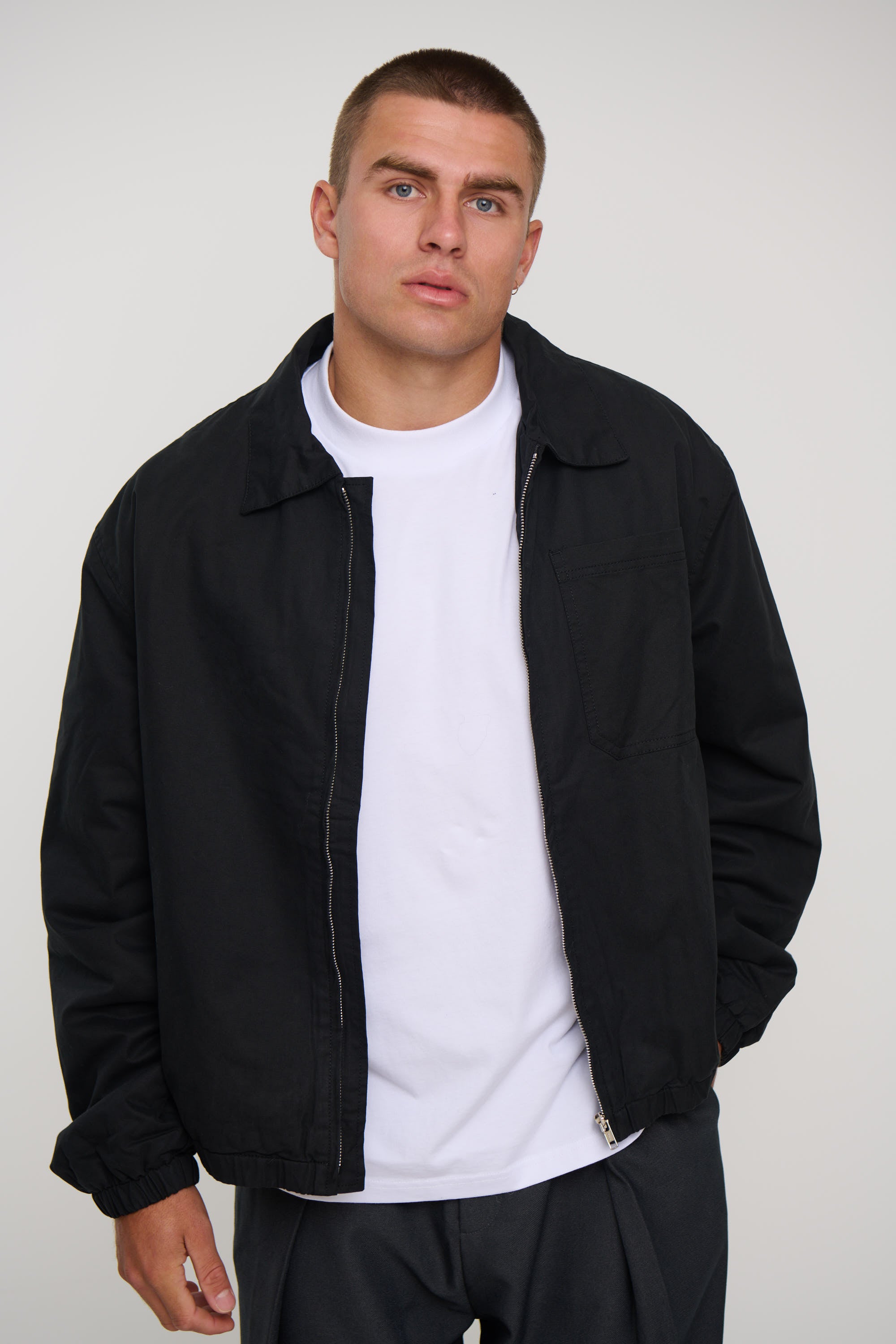 Charlie Soft Cotton Bomber Black